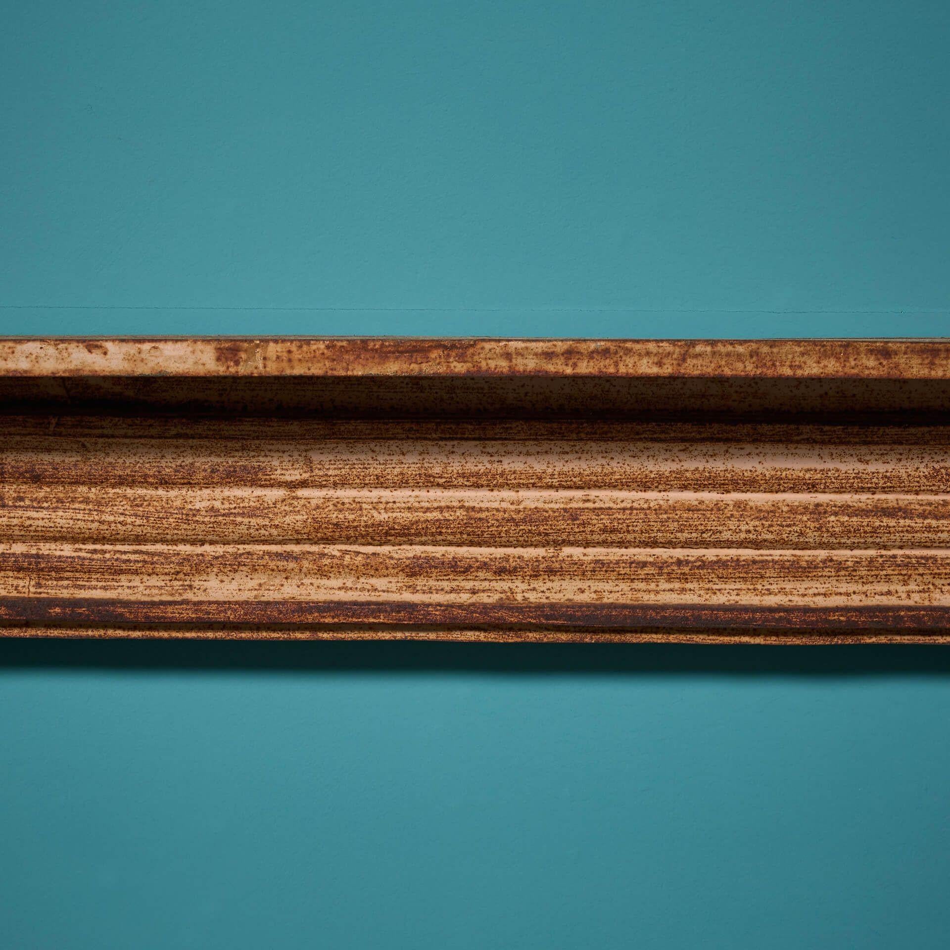 Metal Reclaimed Georgian Style Cast Iron Bullseye Mantel For Sale