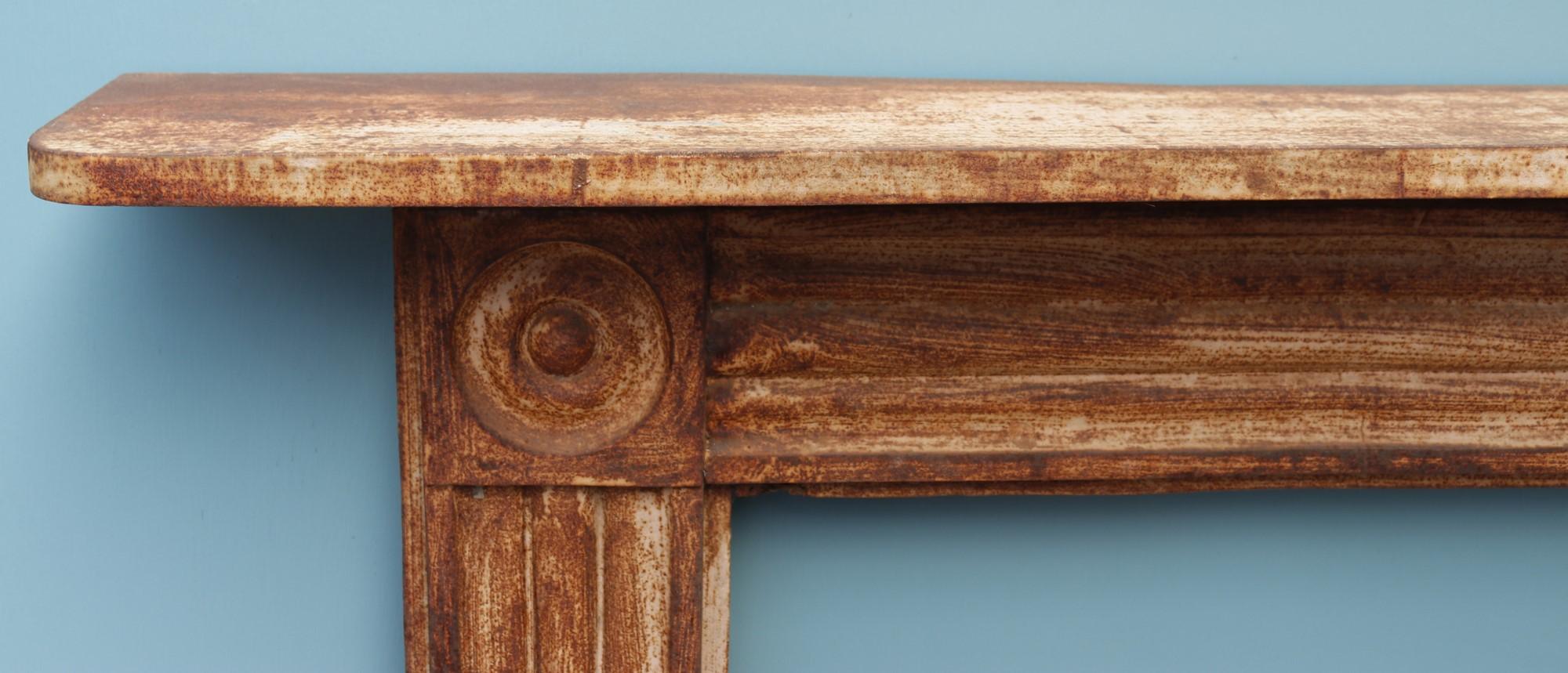 19th Century Reclaimed Georgian Style Cast Iron Bullseye Mantel