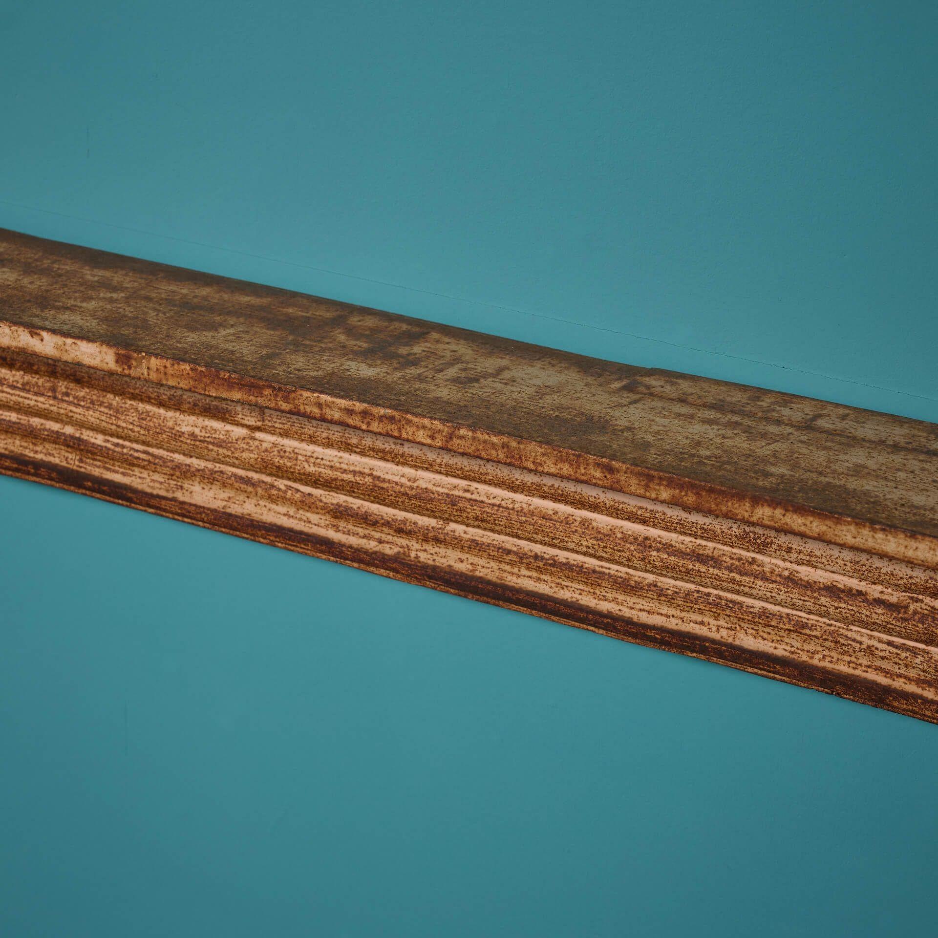 Reclaimed Georgian Style Cast Iron Bullseye Mantel For Sale 1