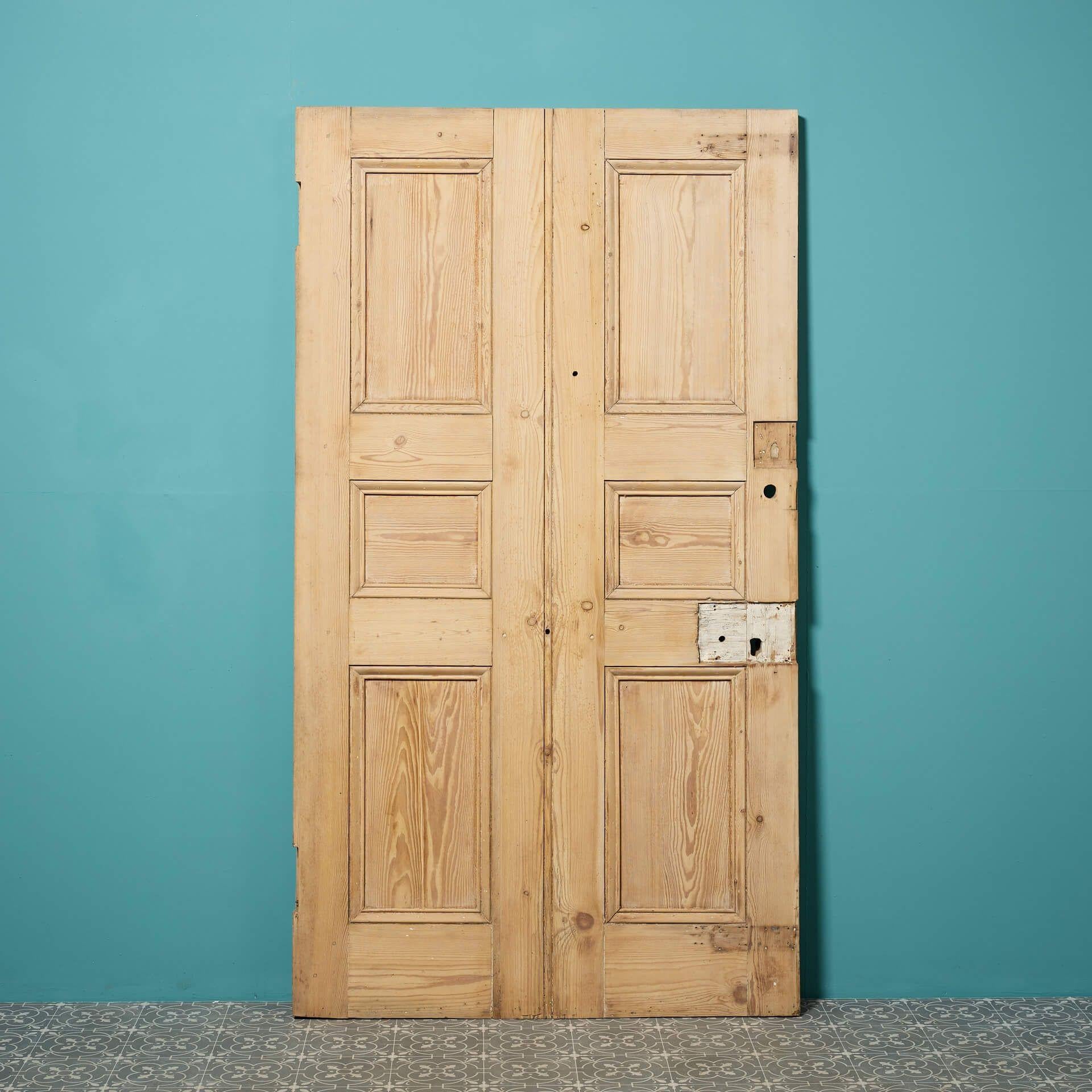 Pine Reclaimed Georgian Style Front Door For Sale