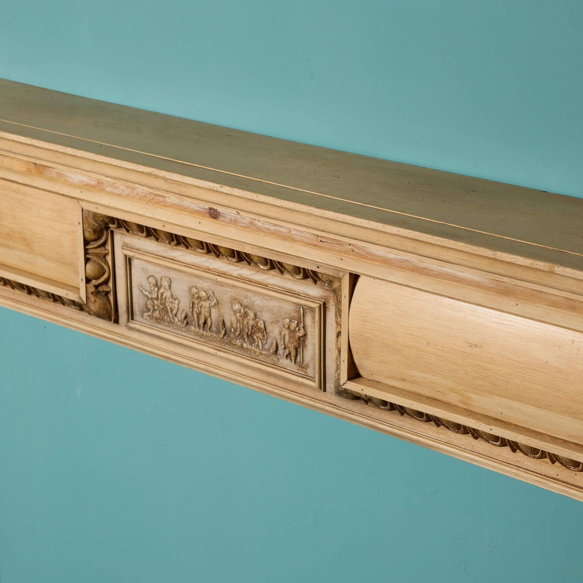 19th Century Reclaimed Georgian Style Pine Fire Surround For Sale