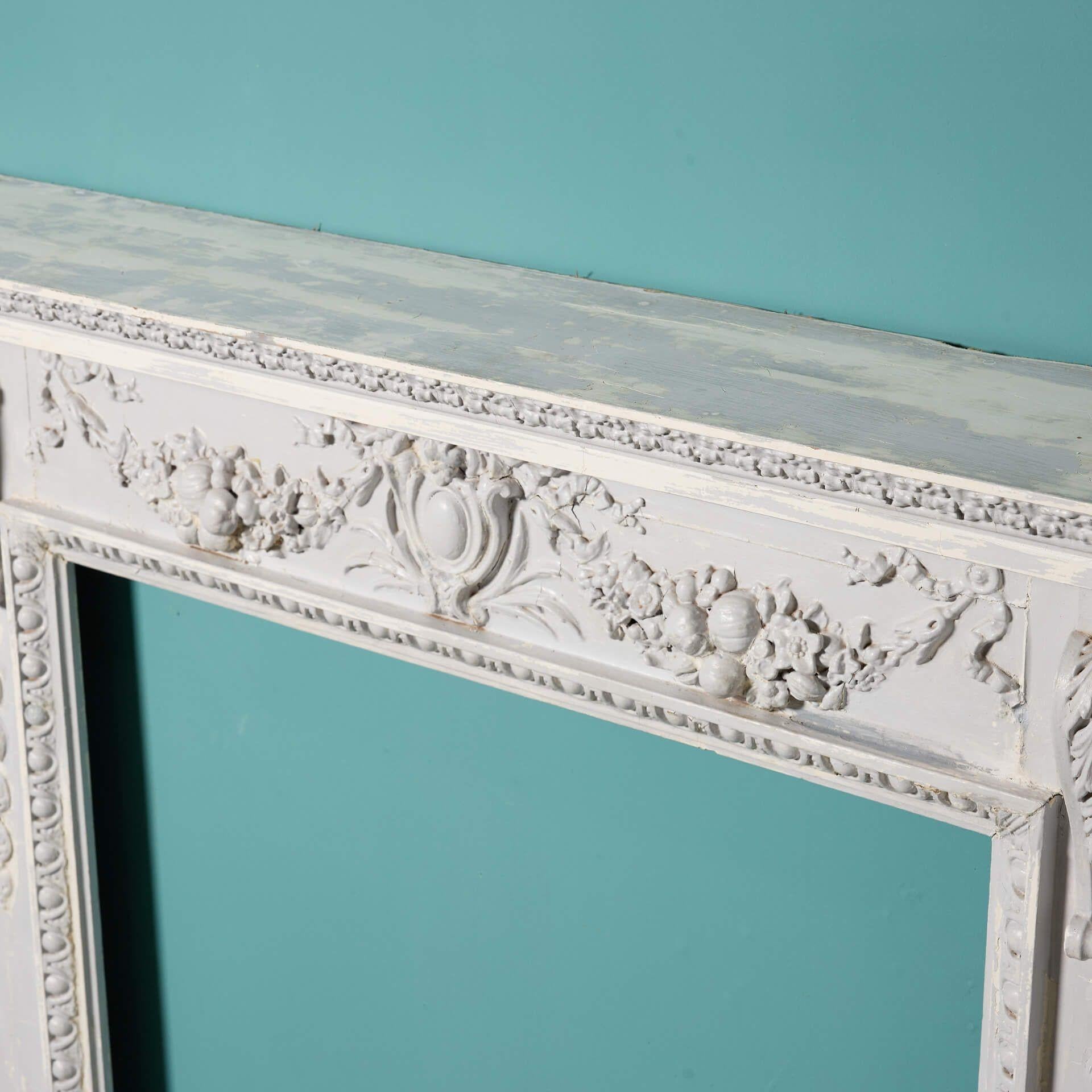 19th Century Reclaimed Georgian Style Pine Mantel For Sale