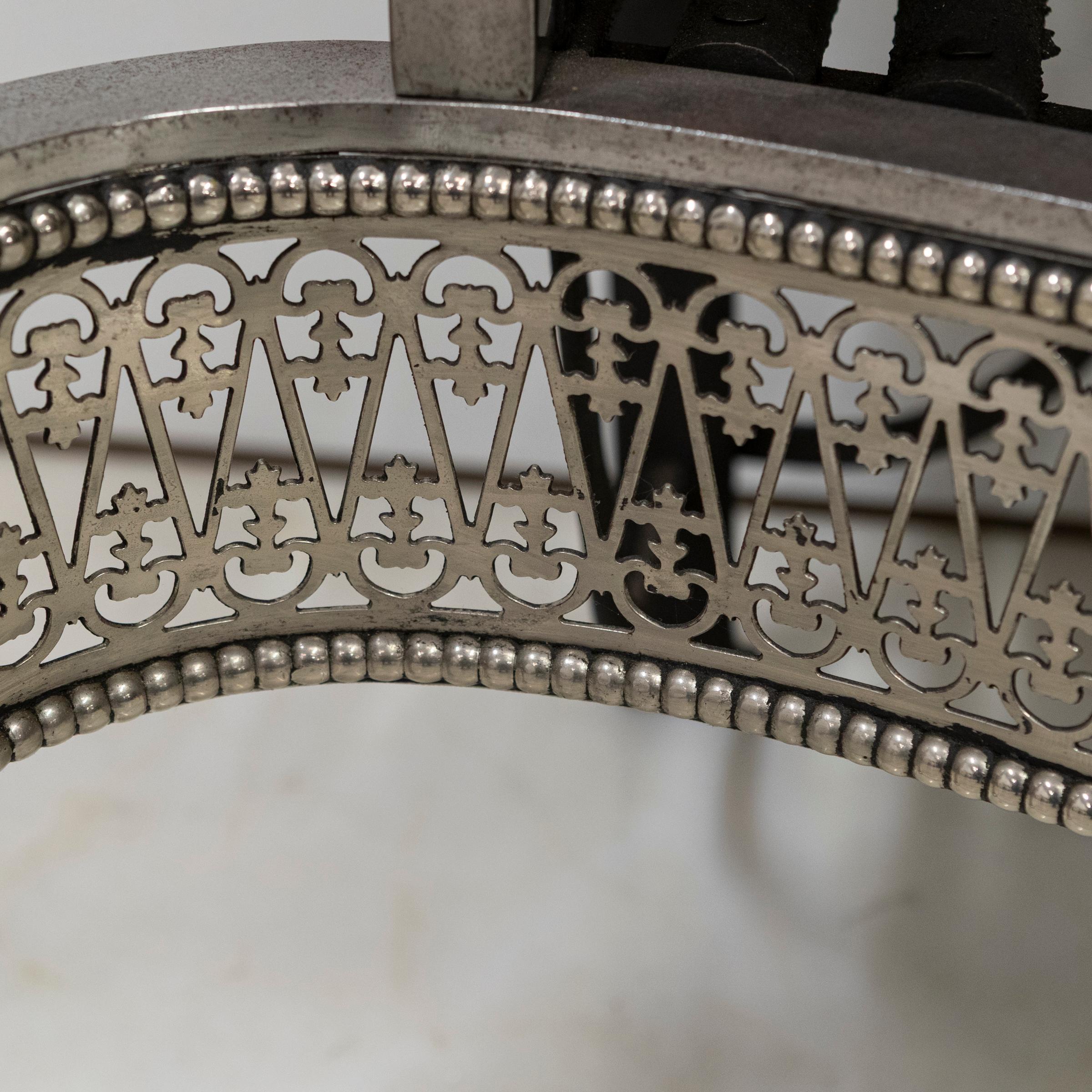 Reclaimed Georgian Style Polished Steel Fire Basket For Sale 2