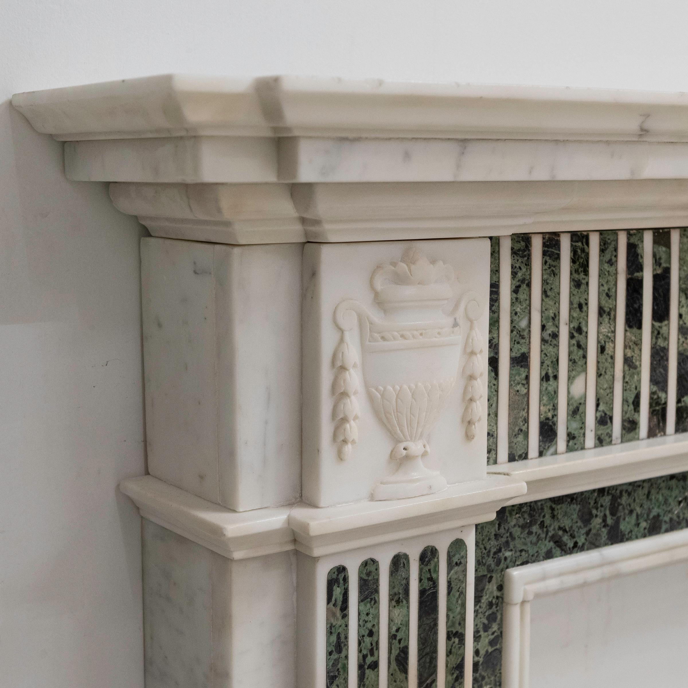 Reclaimed Georgian Style Statuary & Verde Marble Surround (Pair Available) For Sale 3