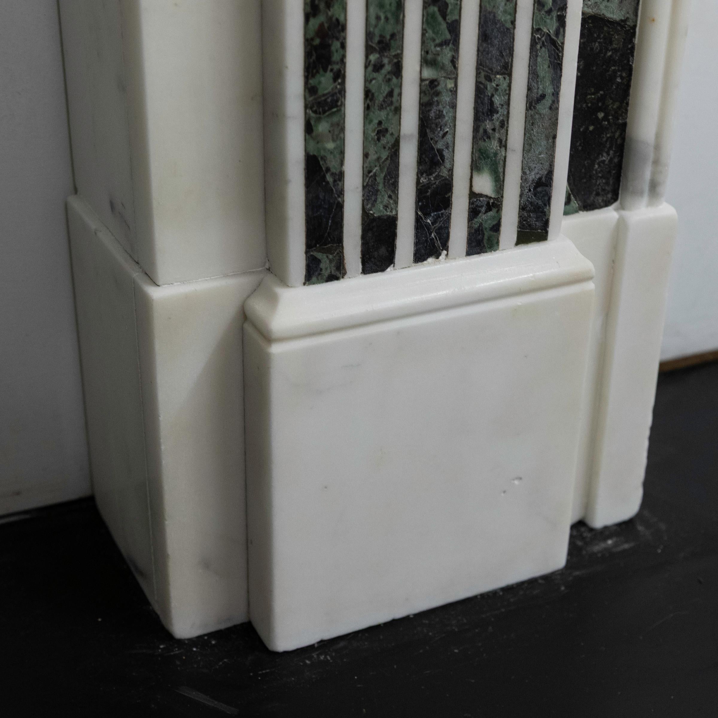 Reclaimed Georgian Style Statuary & Verde Marble Surround (Pair Available) For Sale 4