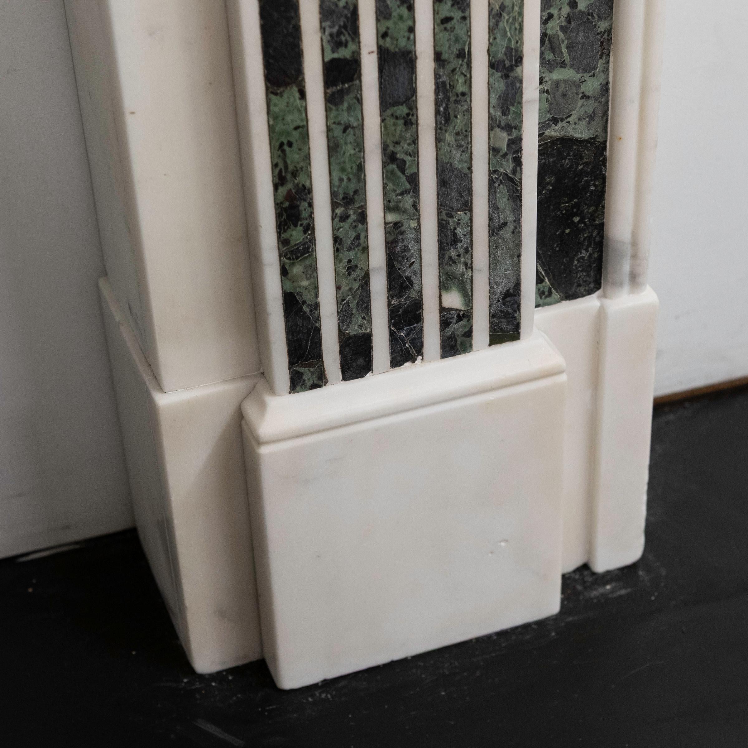 Reclaimed Georgian Style Statuary & Verde Marble Surround (Pair Available) For Sale 5