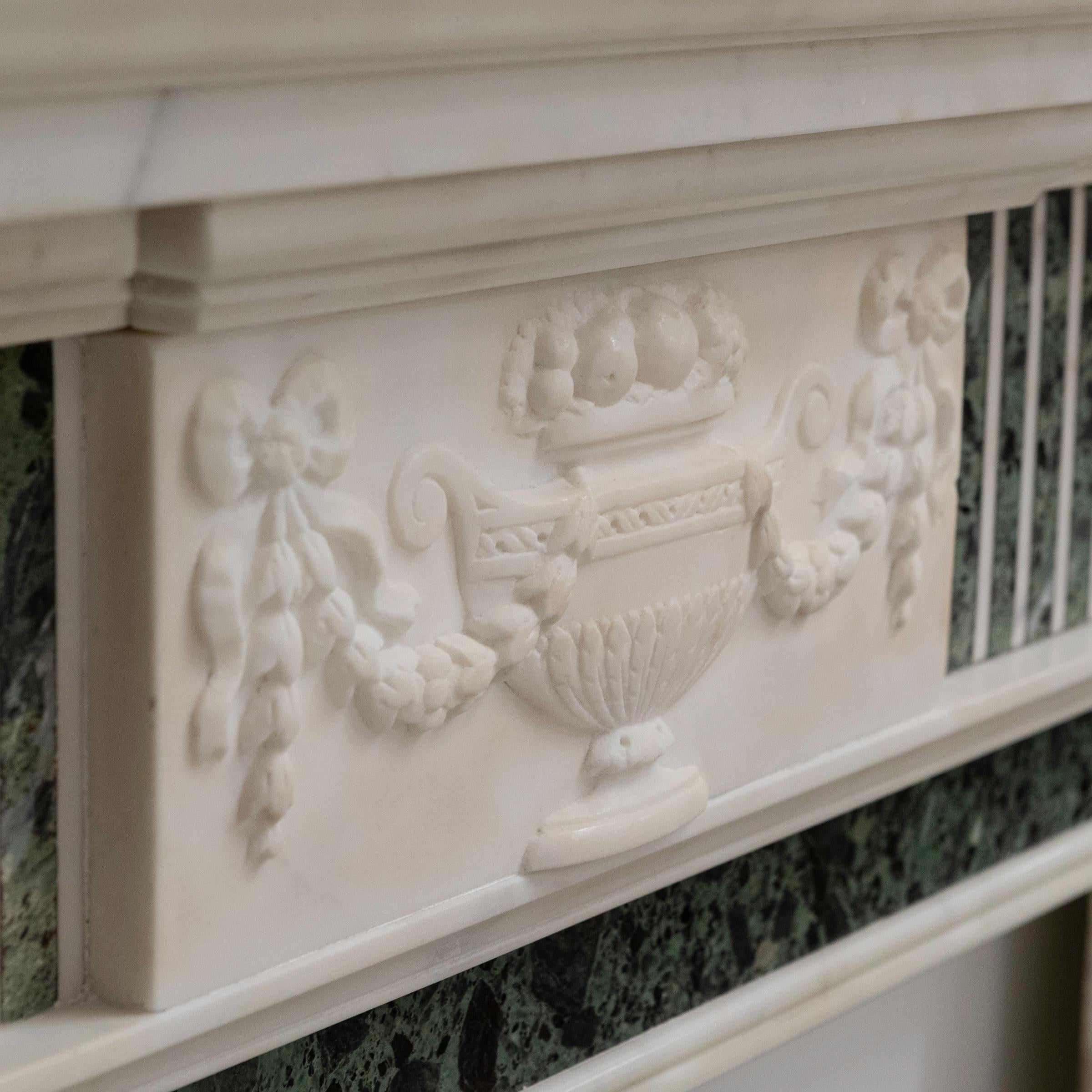 Reclaimed Georgian Style Statuary & Verde Marble Surround (Pair Available) For Sale 6