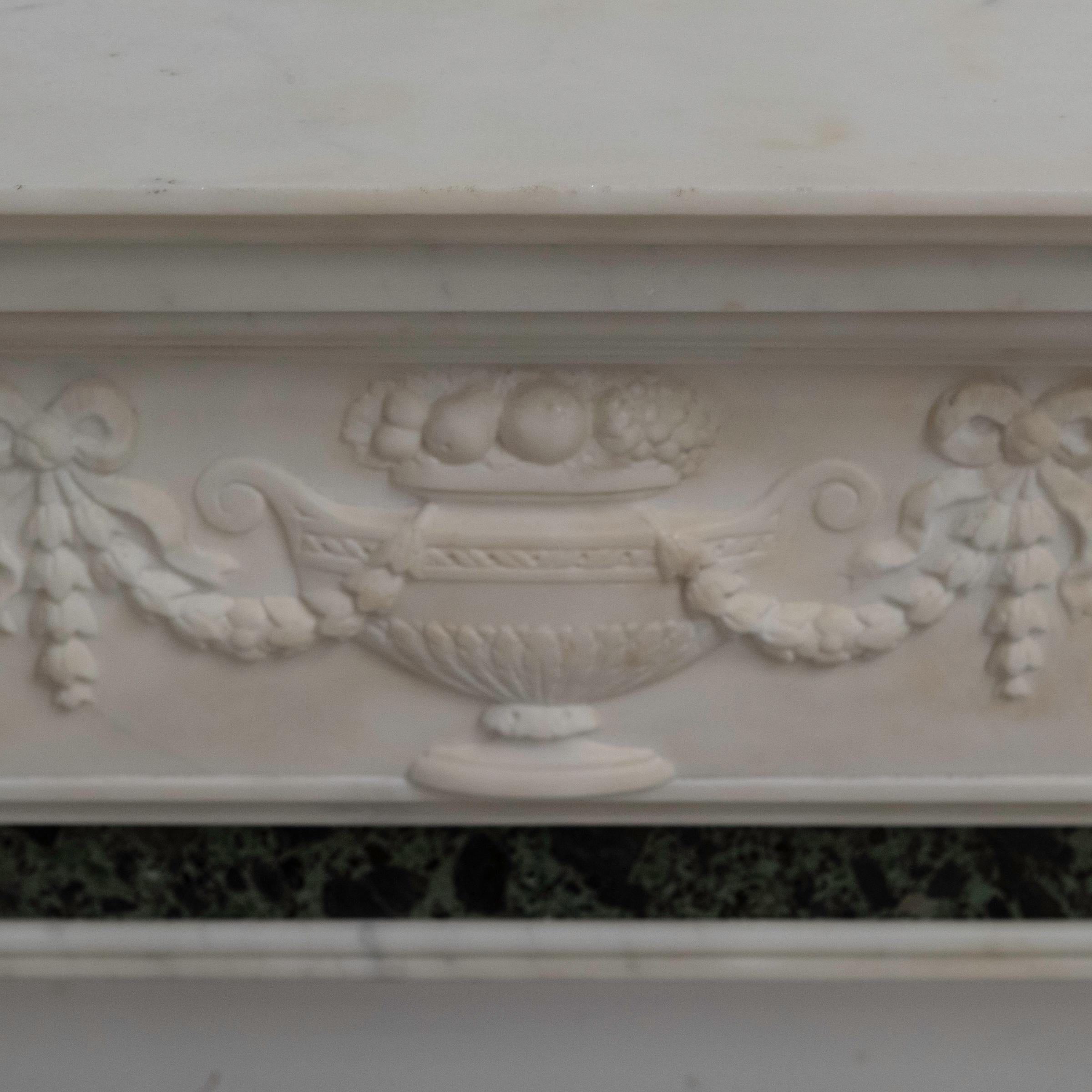 Reclaimed Georgian Style Statuary & Verde Marble Surround (Pair Available) For Sale 7