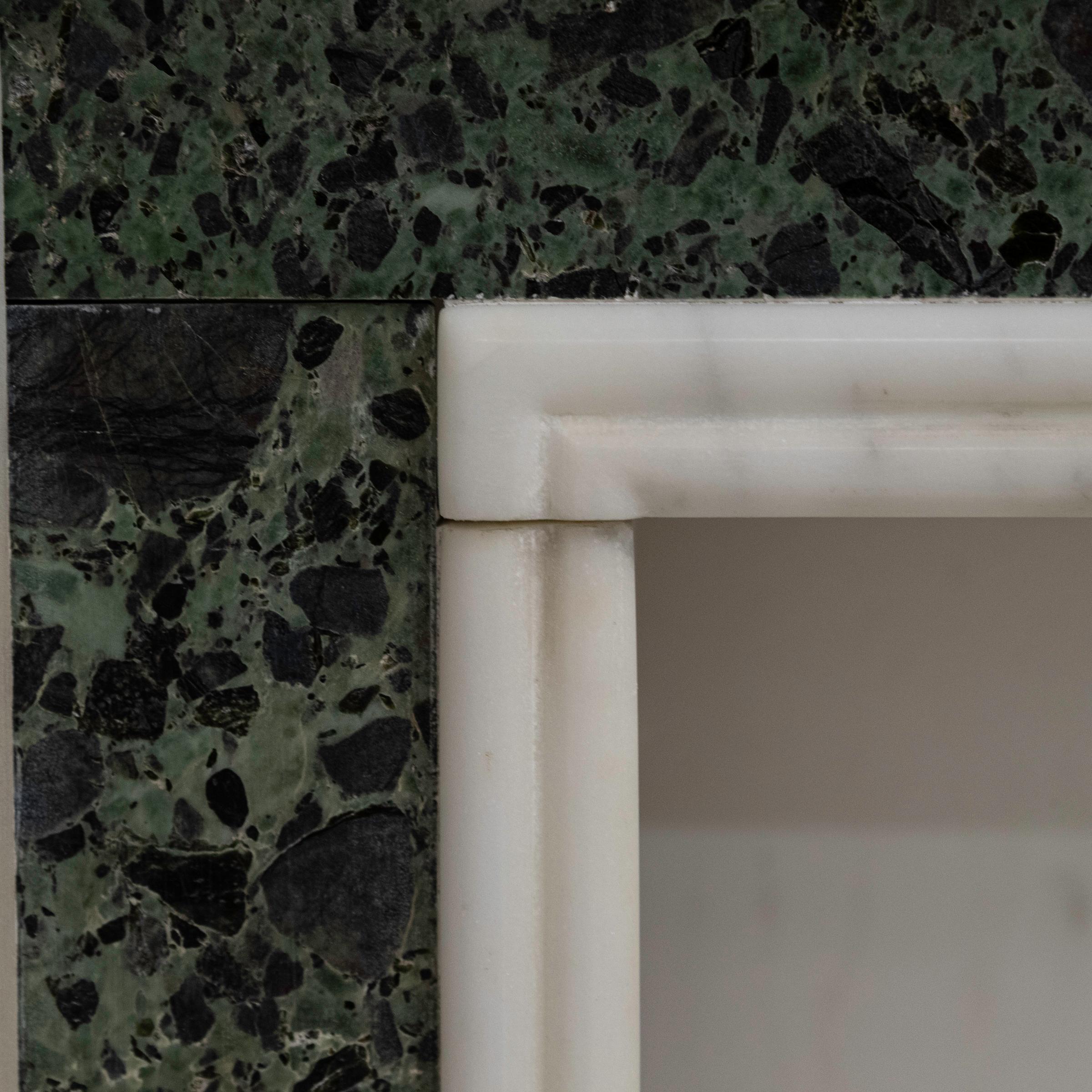 Reclaimed Georgian Style Statuary & Verde Marble Surround (Pair Available) For Sale 8