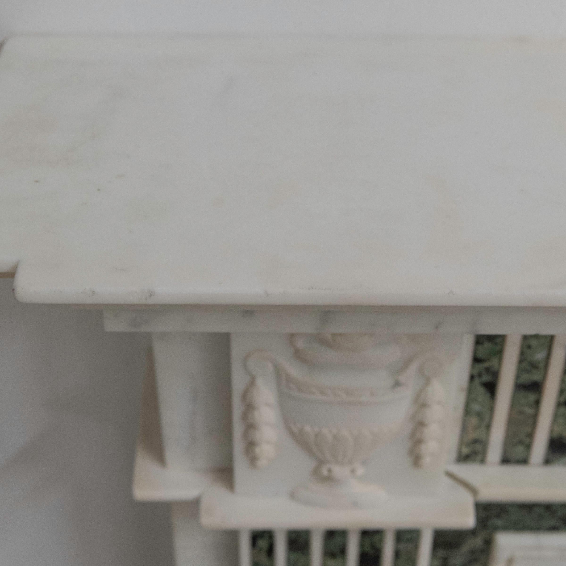 Reclaimed Georgian Style Statuary & Verde Marble Surround (Pair Available) For Sale 9