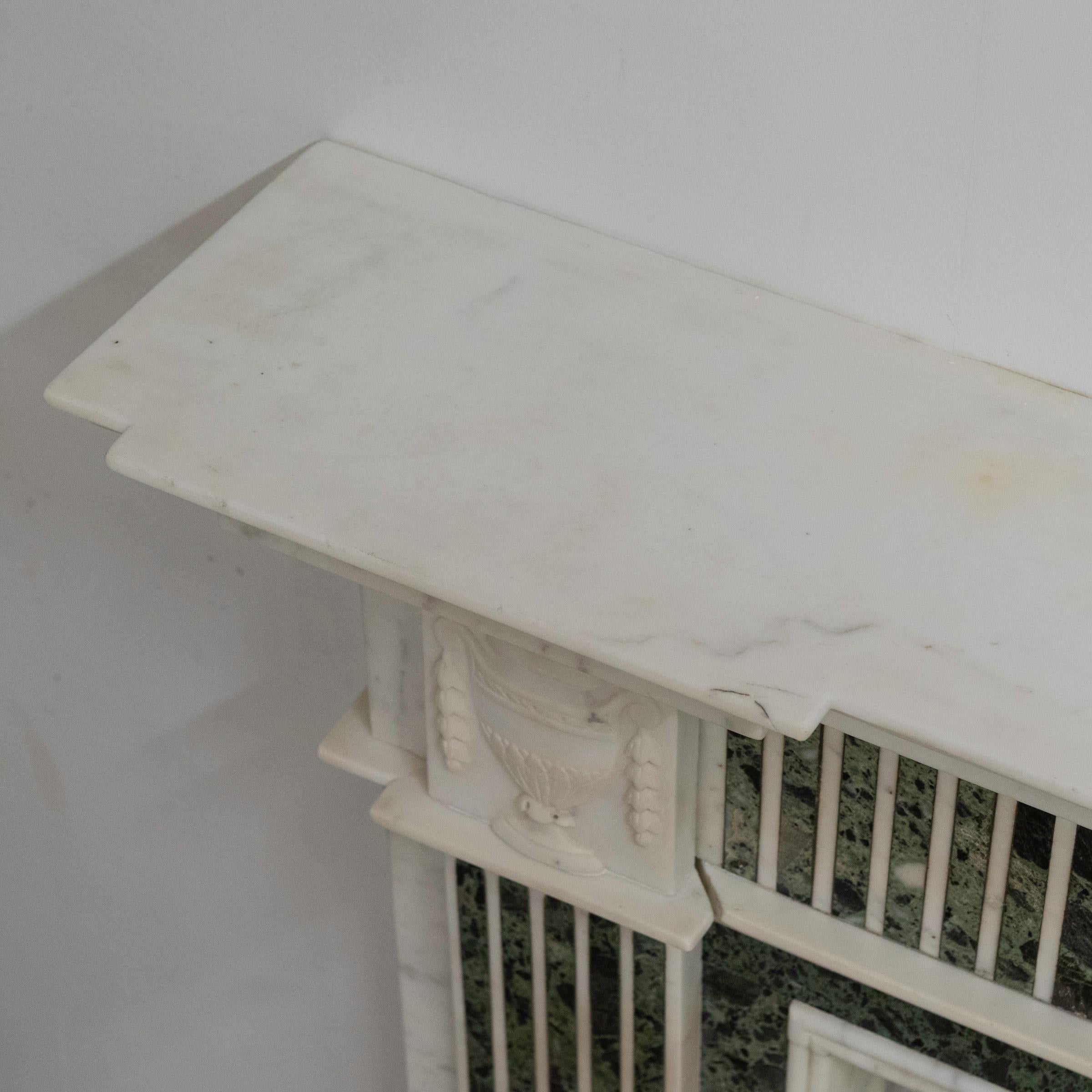 Reclaimed Georgian Style Statuary & Verde Marble Surround (Pair Available) For Sale 10