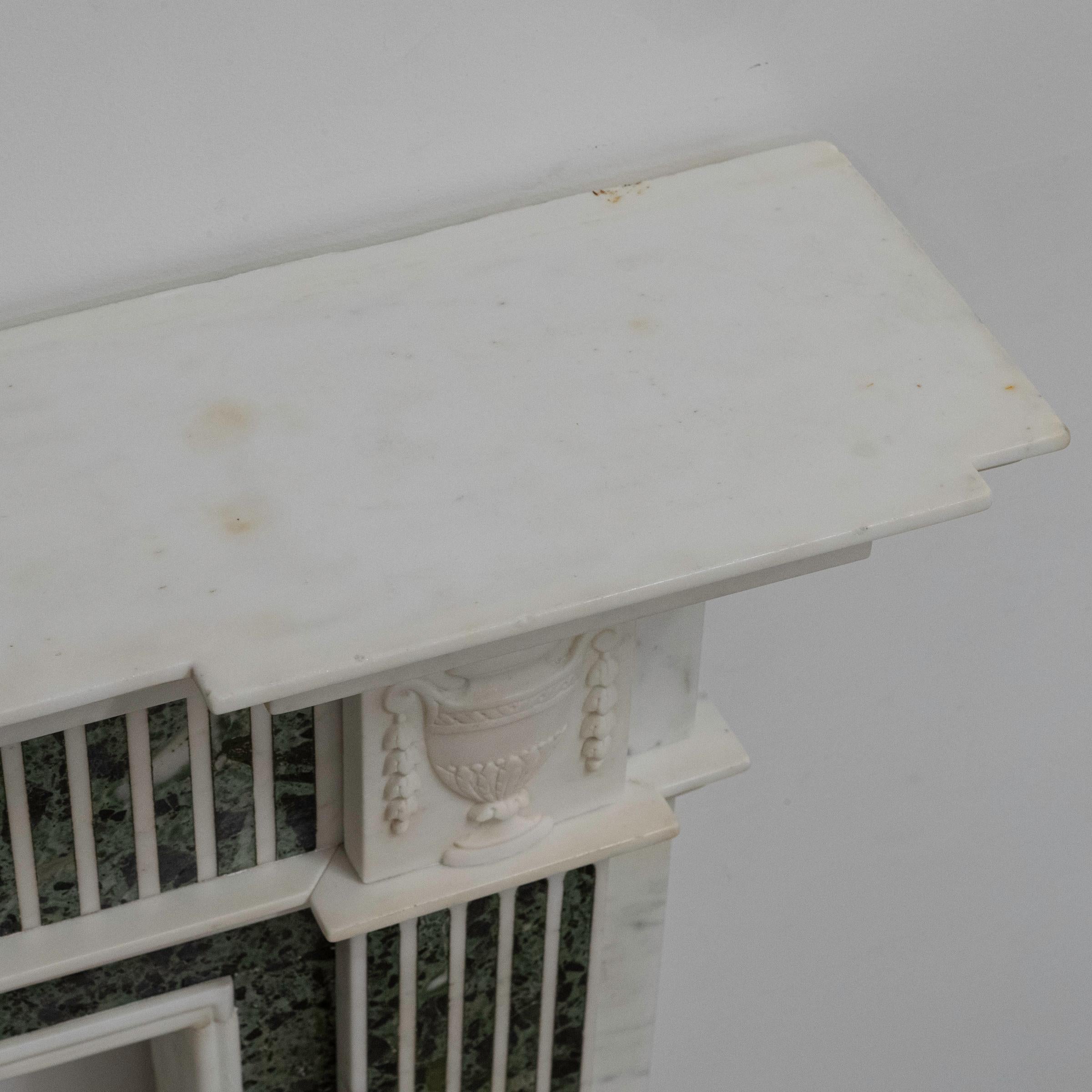 Reclaimed Georgian Style Statuary & Verde Marble Surround (Pair Available) For Sale 11