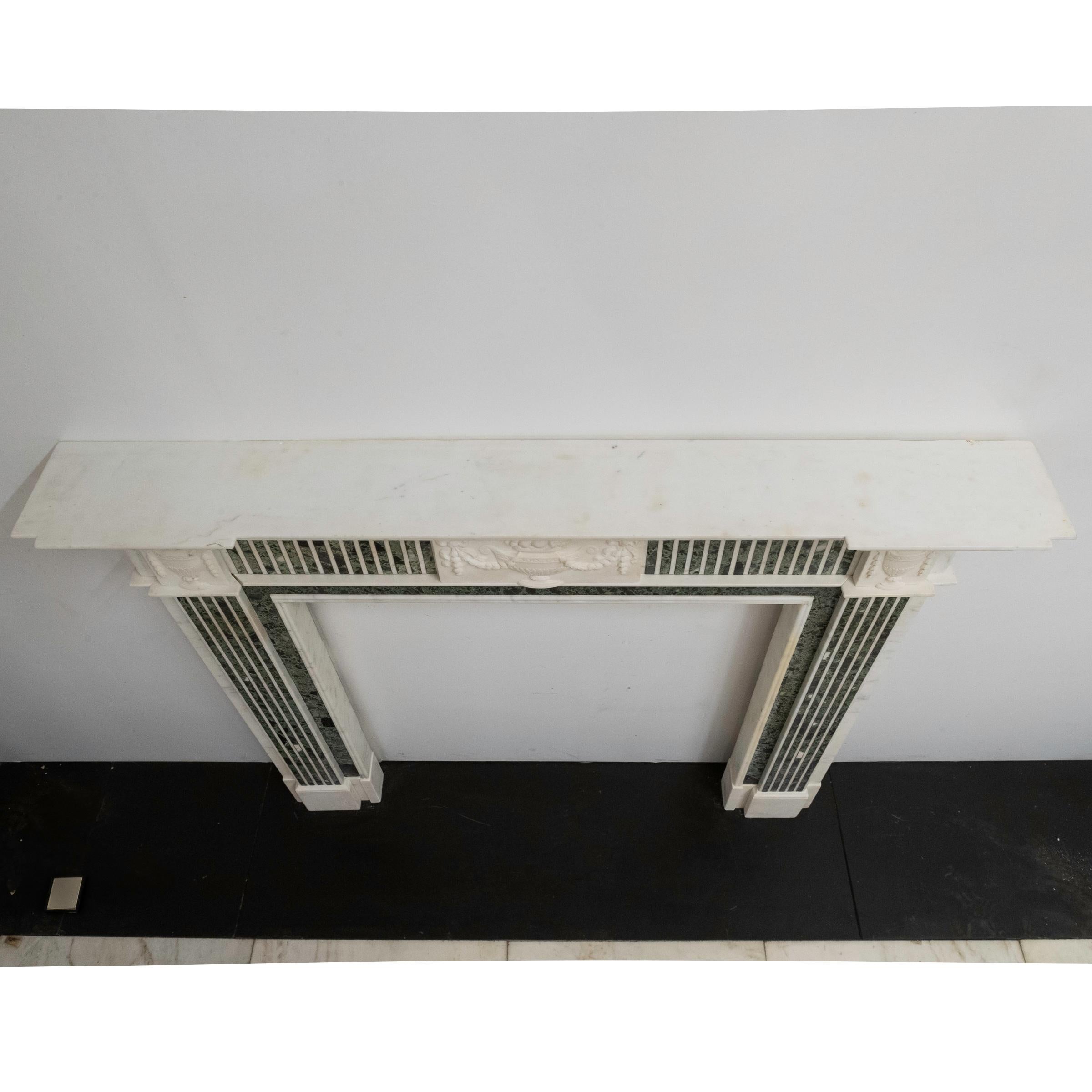 Reclaimed Georgian Style Statuary & Verde Marble Surround (Pair Available) For Sale 12