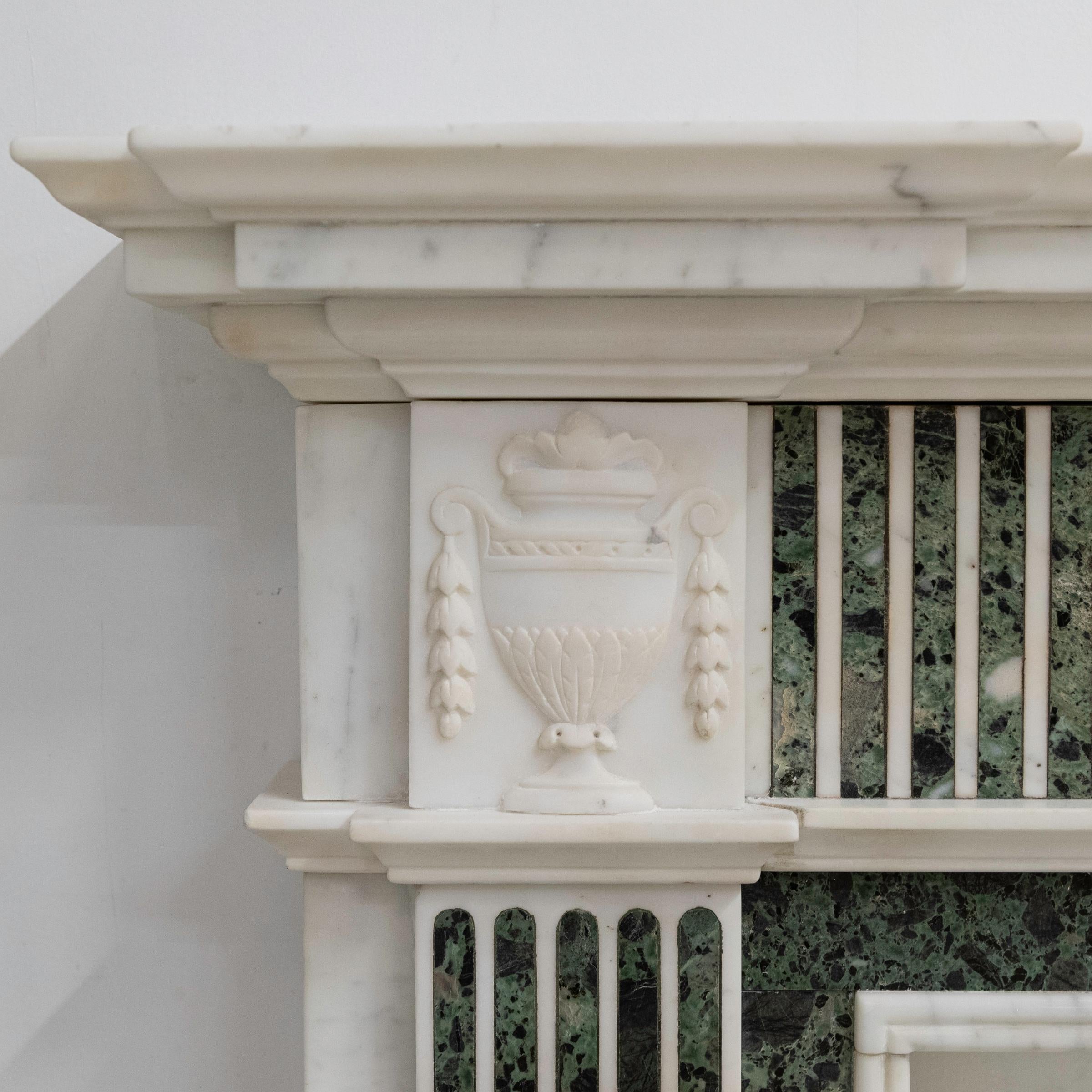 Reclaimed Georgian Style Statuary & Verde Marble Surround (Pair Available) In Good Condition For Sale In Ware, GB