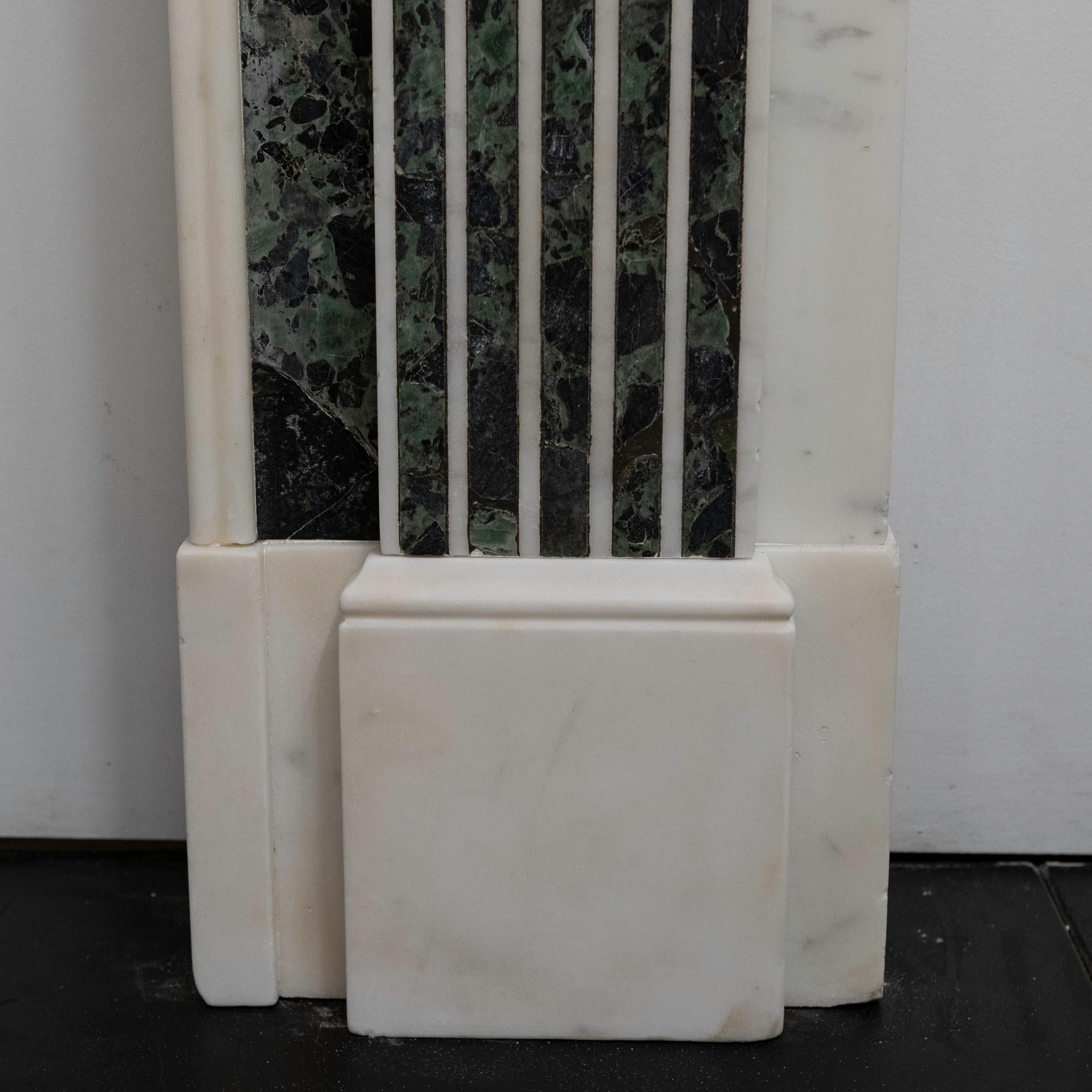 Statuary Marble Reclaimed Georgian Style Statuary & Verde Marble Surround (Pair Available) For Sale