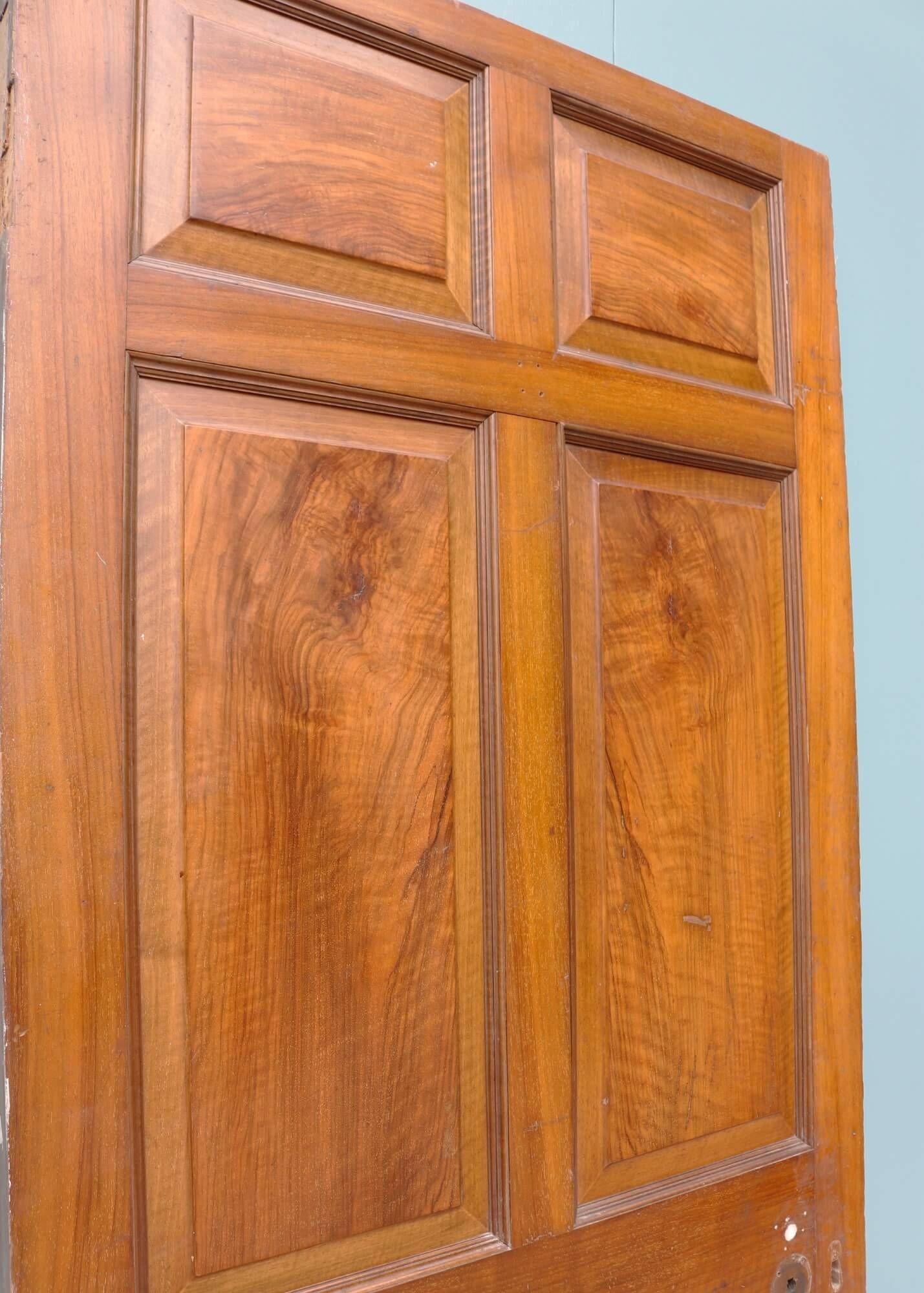 English Reclaimed Georgian Walnut Veneer Internal Door For Sale