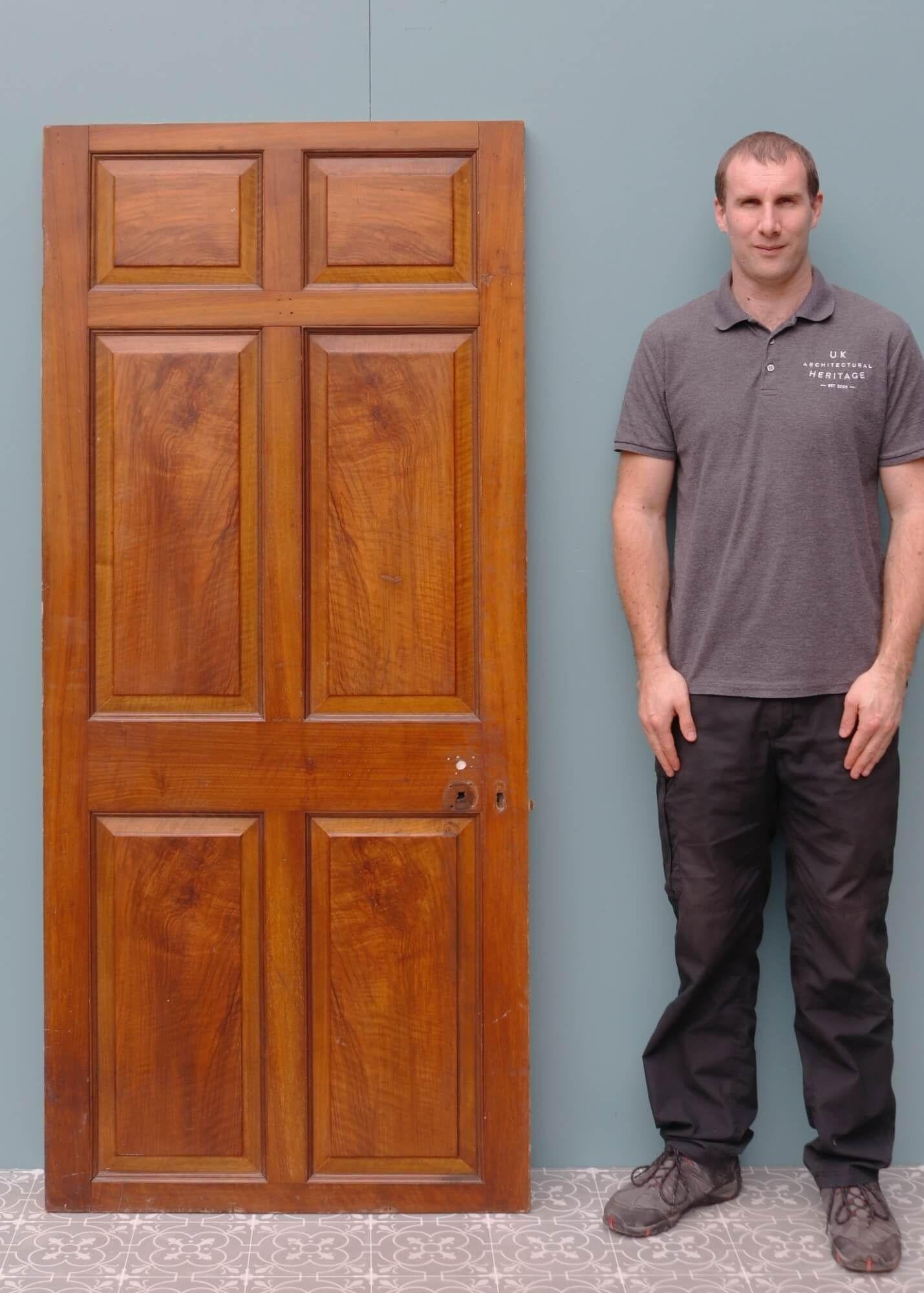 Reclaimed Georgian Walnut Veneer Internal Door In Fair Condition For Sale In Wormelow, Herefordshire