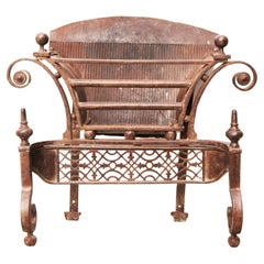 Antique Reclaimed Georgian Wrought Iron Fire Basket
