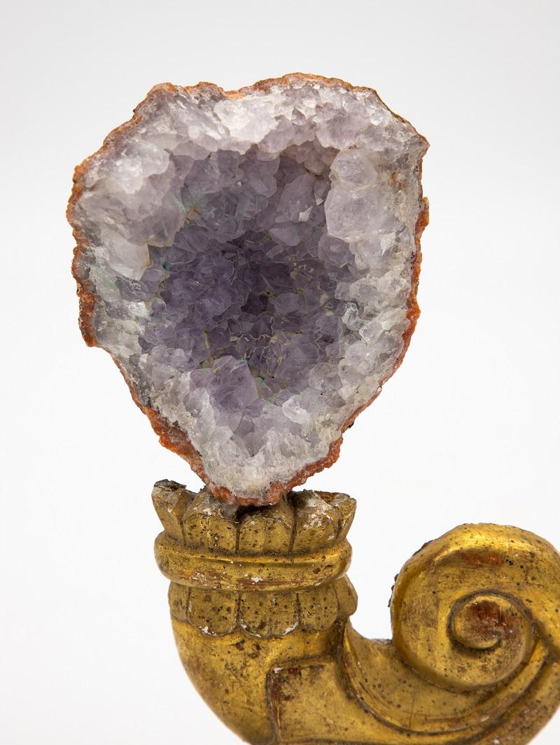 Reclaimed Gilt Fragment with Pale Amethyst For Sale 2
