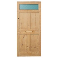 Reclaimed Glazed & Etched Glass Pine Door