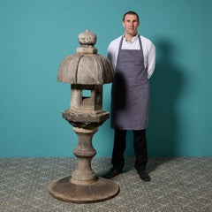 Reclaimed Granite Pedestal Mounted Japanese ‘Toro’ Lantern