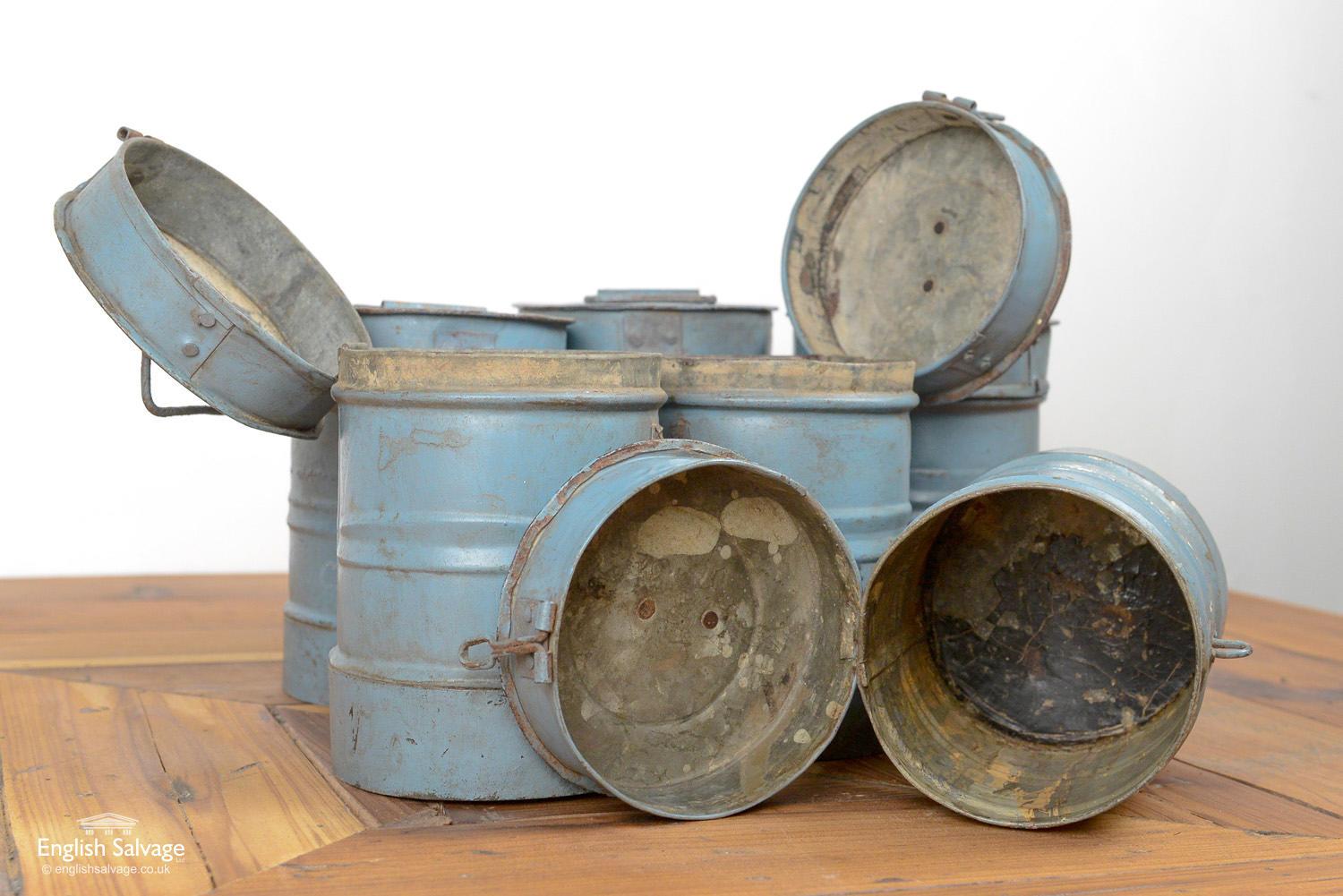 Reclaimed Grey Rustic Canisters with Lids, 20th Century In Good Condition For Sale In London, GB