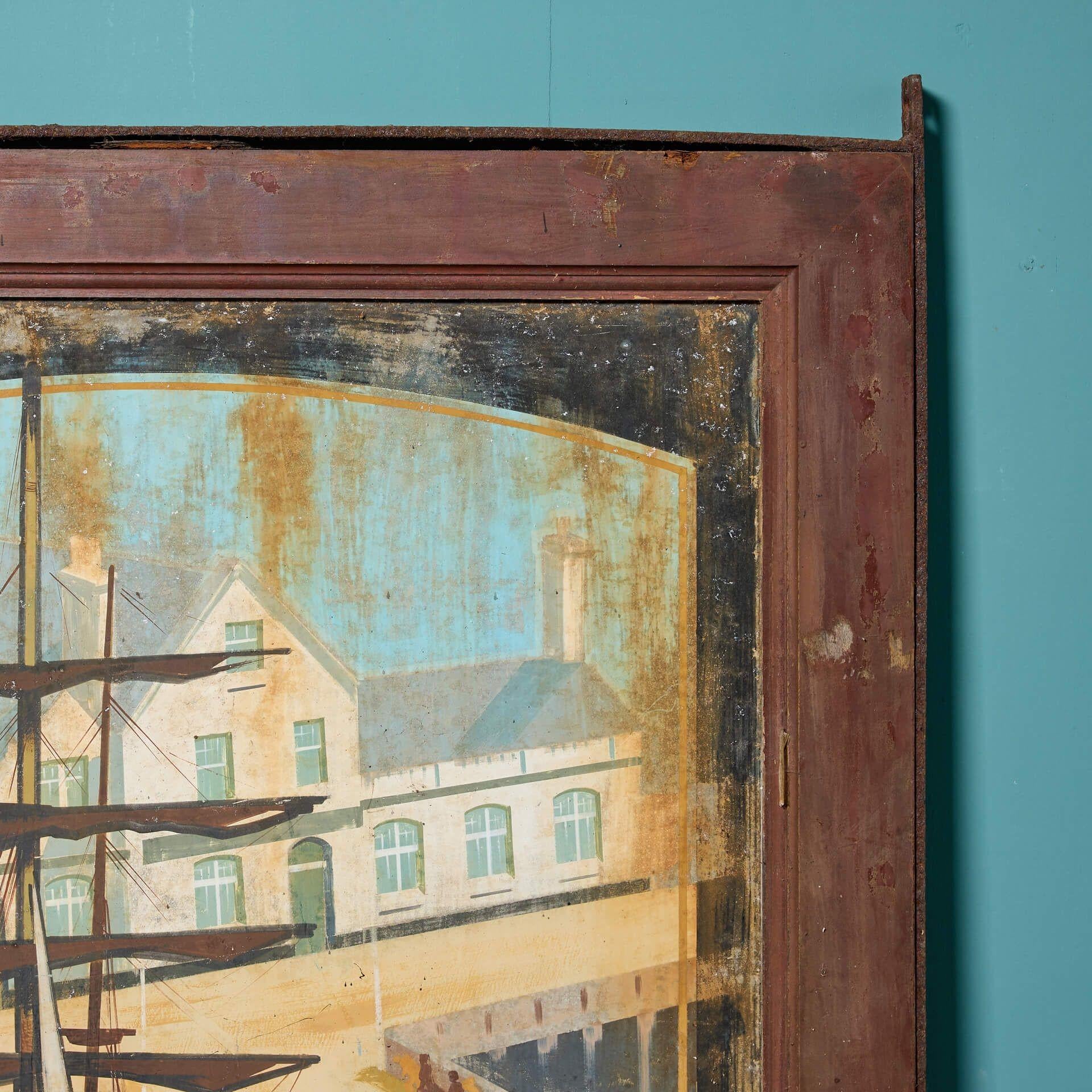 Edwardian Reclaimed Hand Painted Pub Sign 'The Pier' For Sale