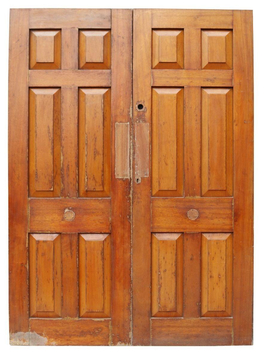 Reclaimed Hardwood Exterior Doors (Pair) In Fair Condition For Sale In Wormelow, Herefordshire