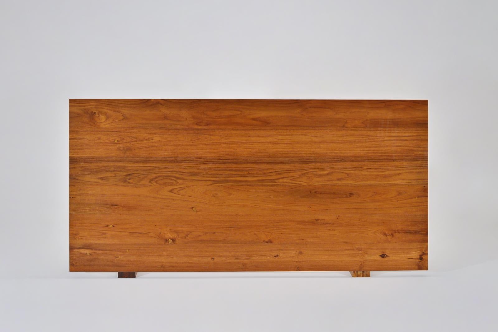 Reclaimed Hardwood Table, Sand Cast Aluminium Base by P. Tendercool For Sale 1