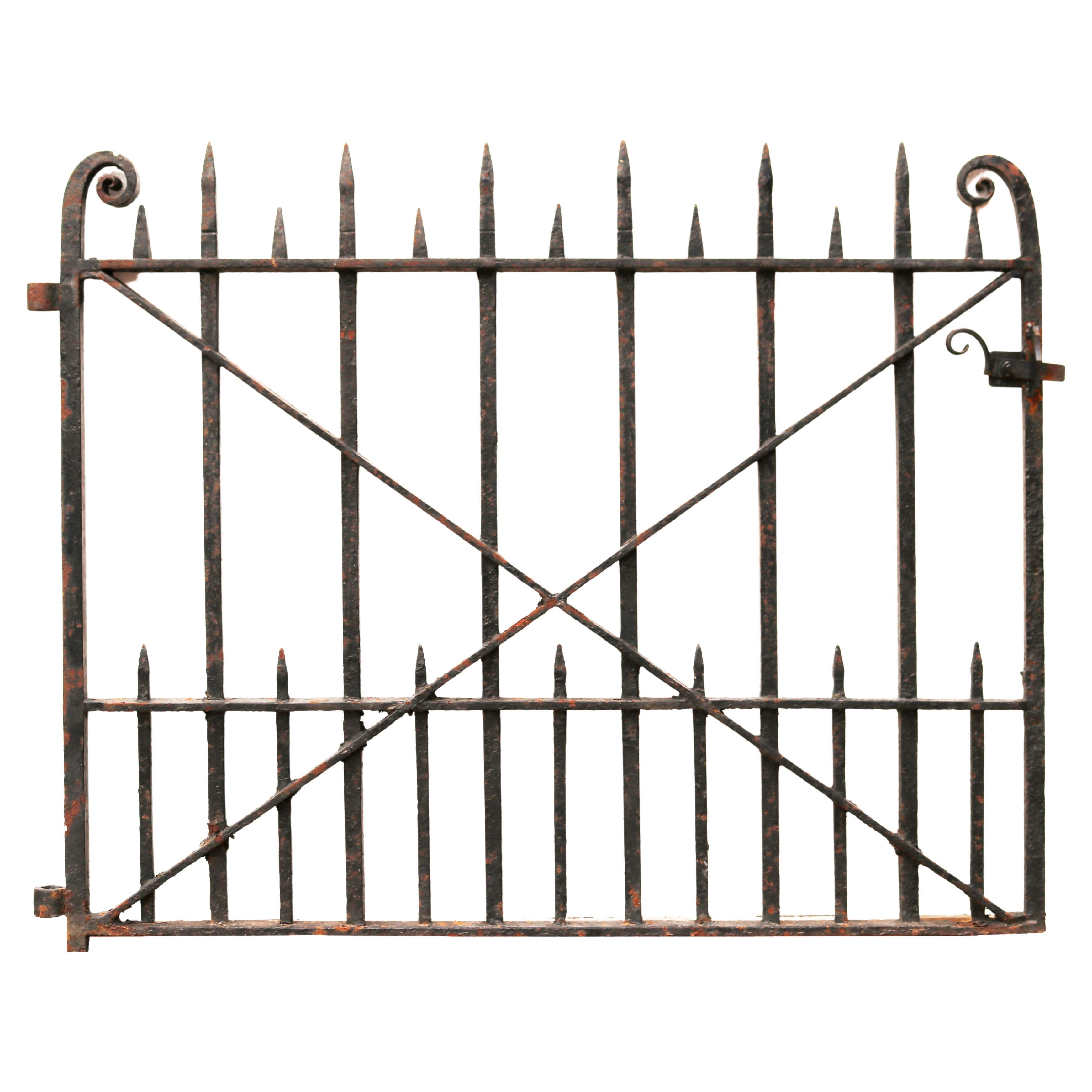 Reclaimed Heavy Duty Wrought Iron Side Gate For Sale