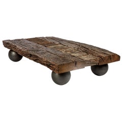 Reclaimed Historic Oak Wood Rectangular Coffee Table