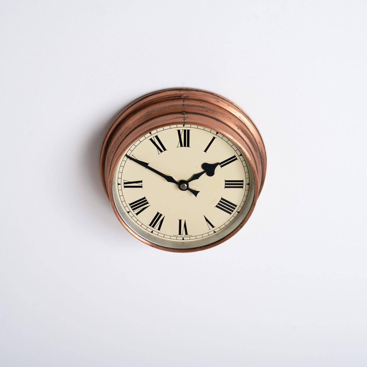 Reclaimed Industrial Aged Spun Copper Case Wall Clock By Synchronome 5