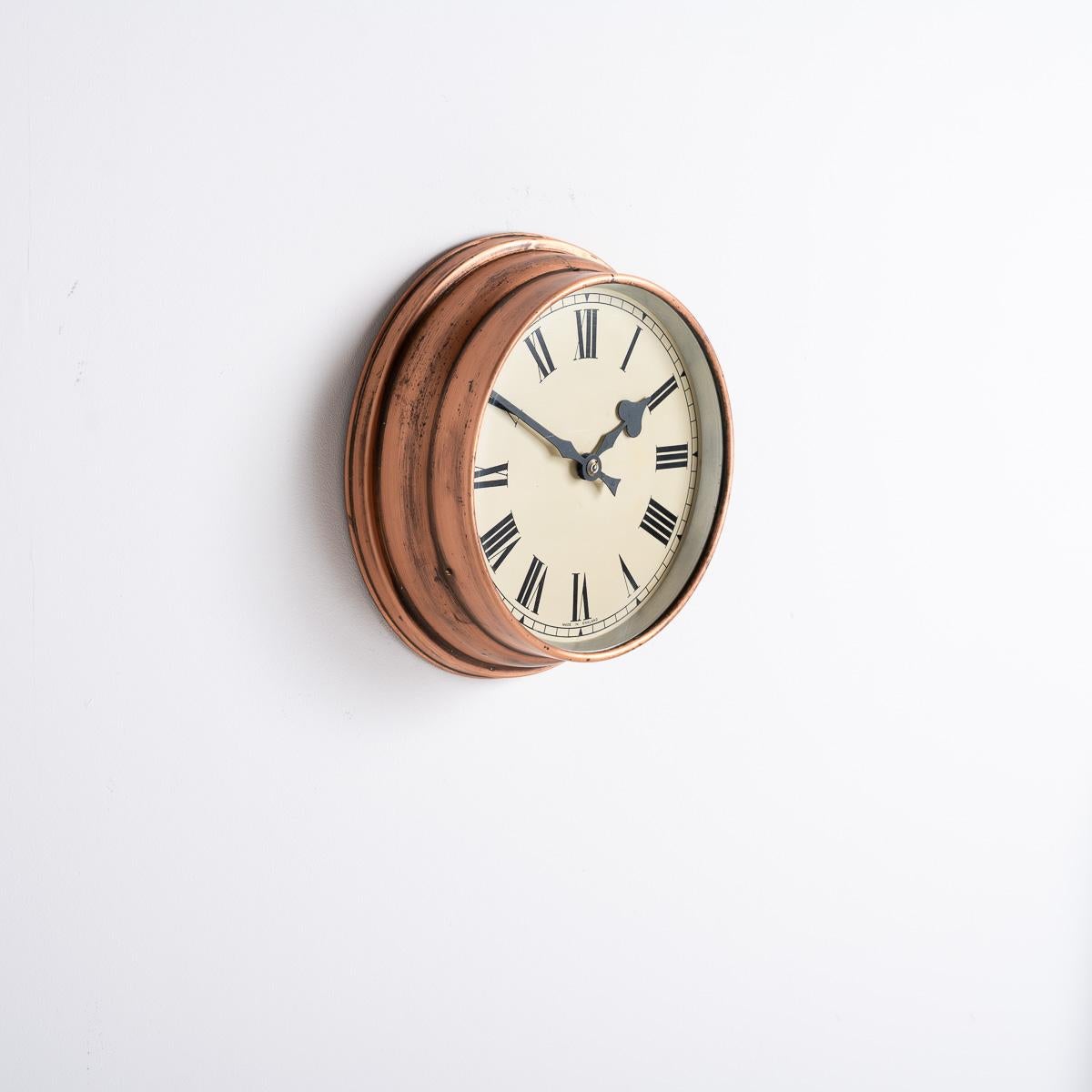 Reclaimed Industrial Aged Spun Copper Case Wall Clock By Synchronome 7