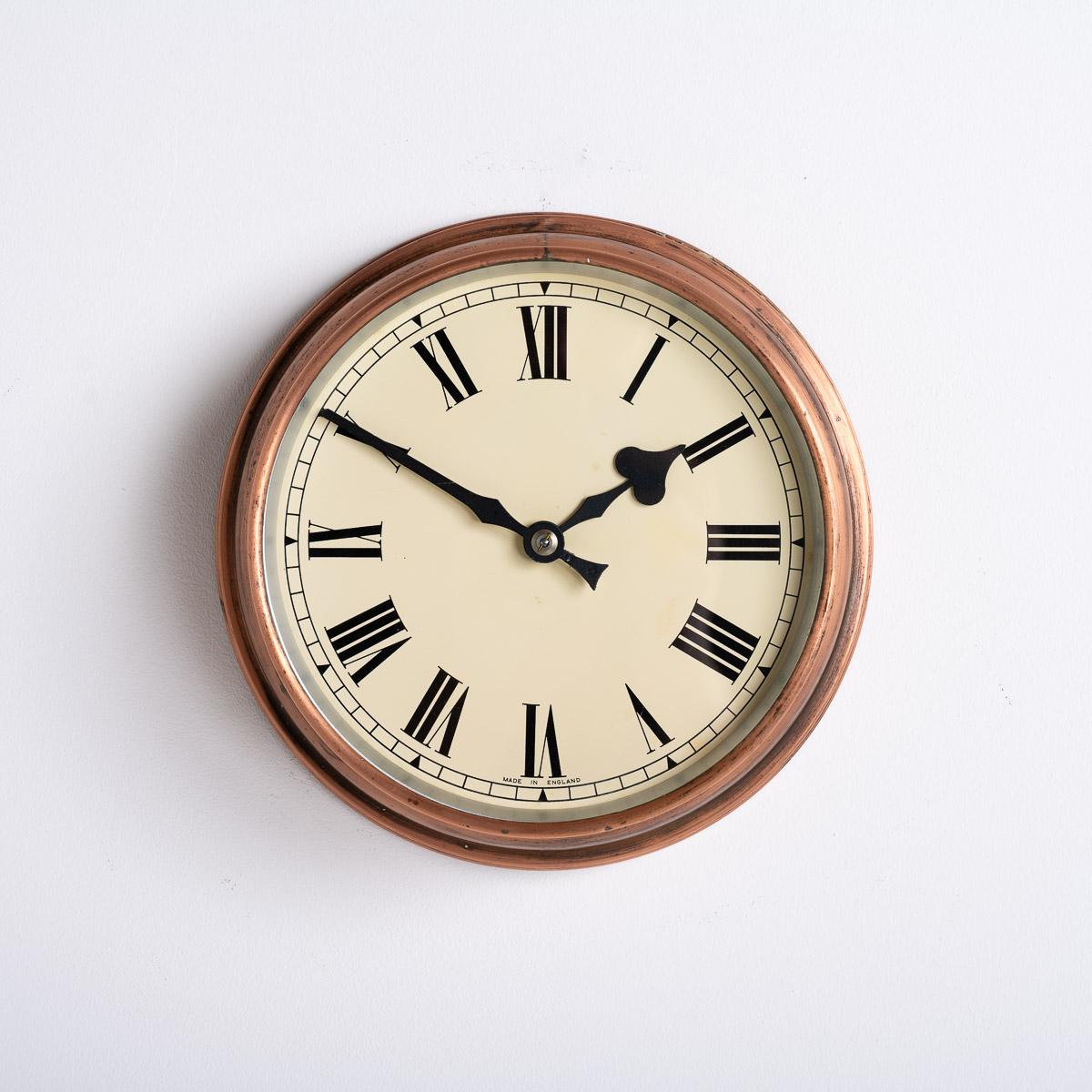 Reclaimed Industrial Aged Spun Copper Case Wall Clock By Synchronome 3