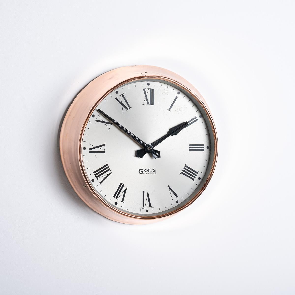 industrial copper wall clock
