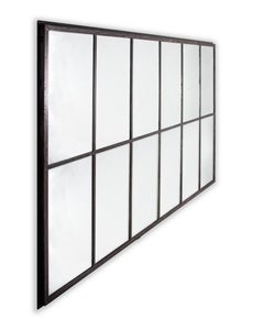 Reclaimed Industrial Window Frame as Mirror with New Glass