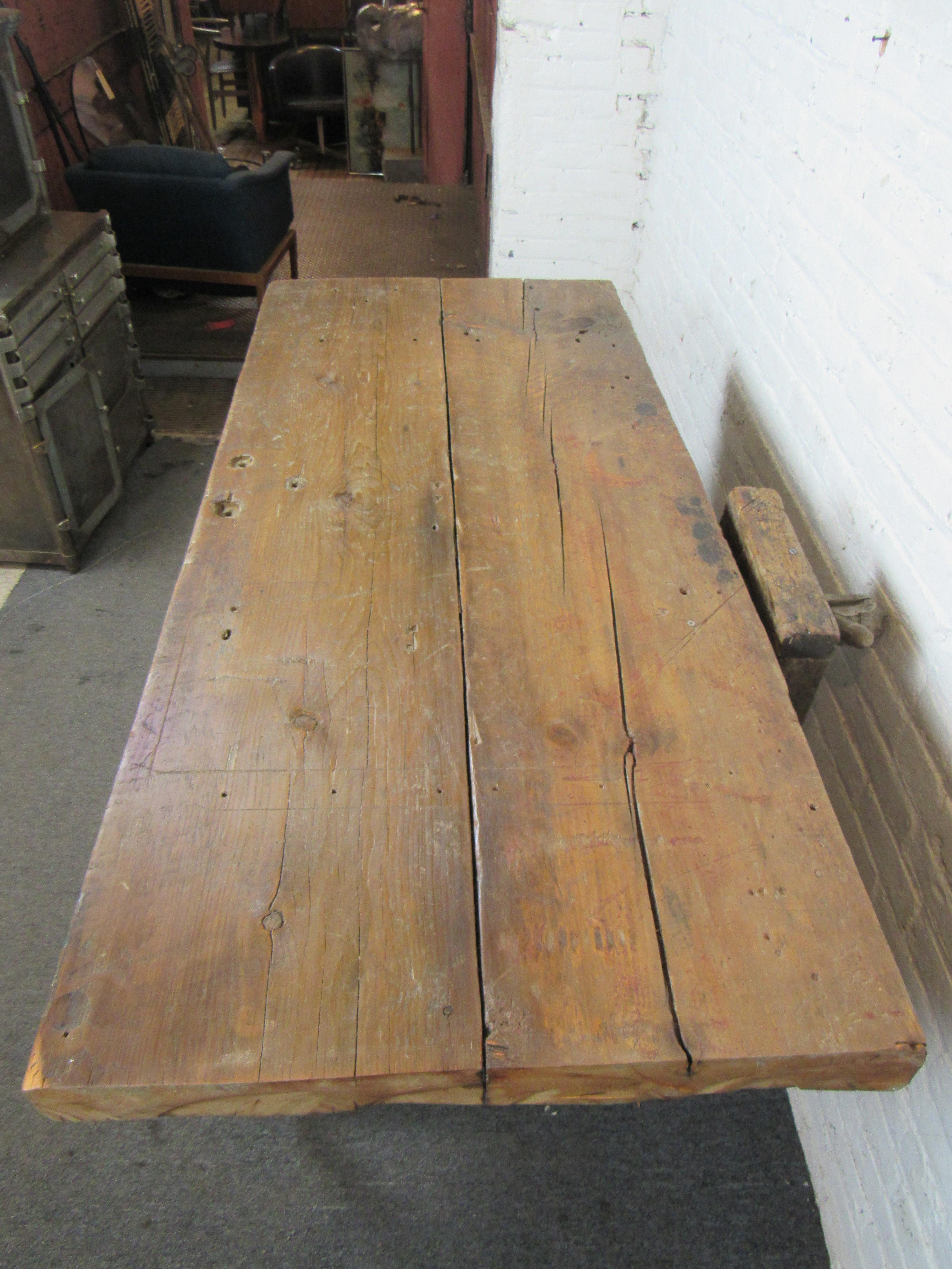 Reclaimed Wood Reclaimed Industrial Work Table