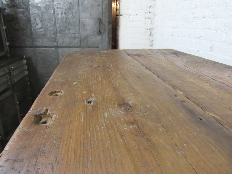 Reclaimed Industrial Work Table For Sale at 1stDibs reclaimed vintage