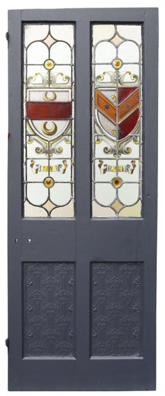 Reclaimed Interior Door with Stained Glass