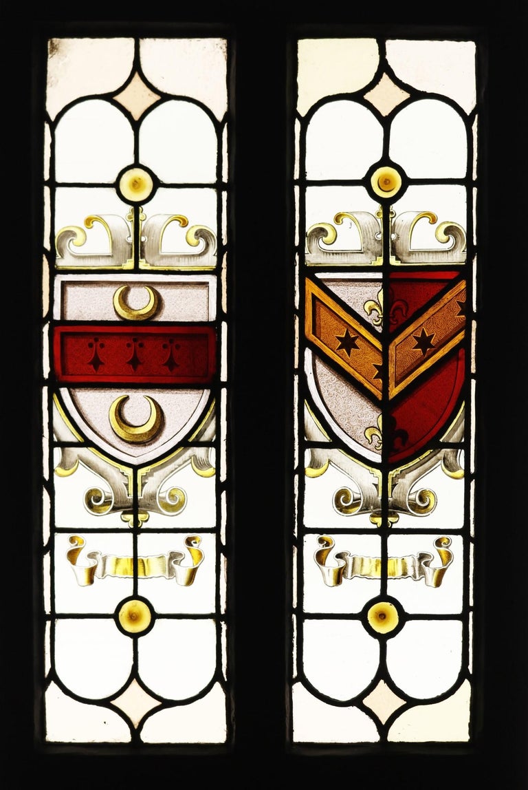 Reclaimed Interior Door with Stained Glass For Sale at 1stDibs