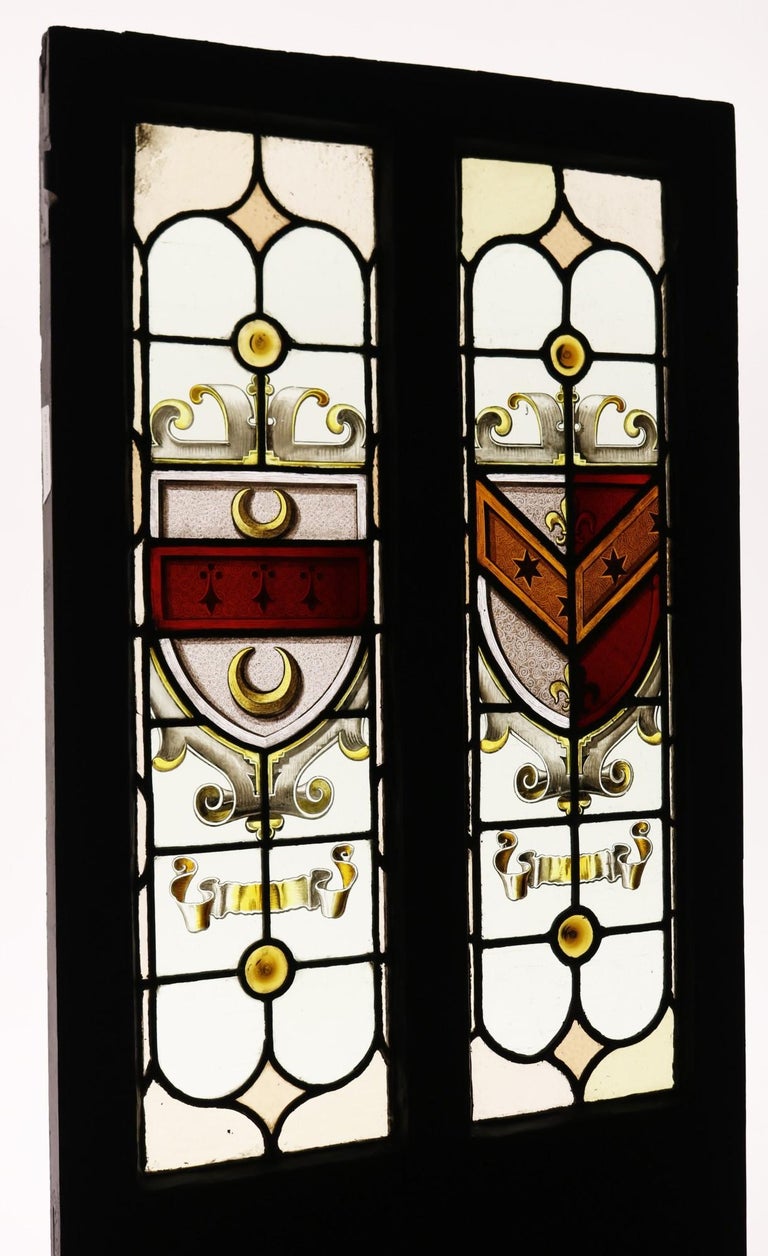 Reclaimed Interior Door with Stained Glass For Sale at 1stDibs