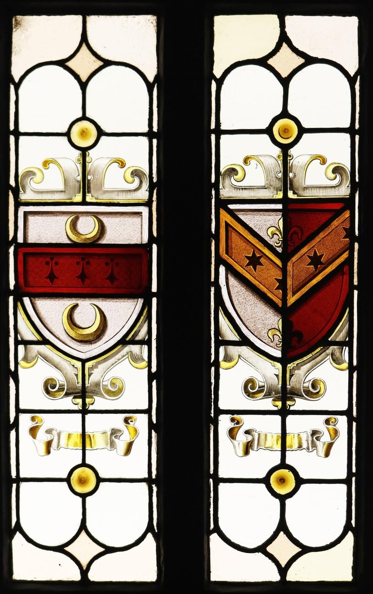 Reclaimed Interior Door with Stained Glass For Sale at 1stDibs