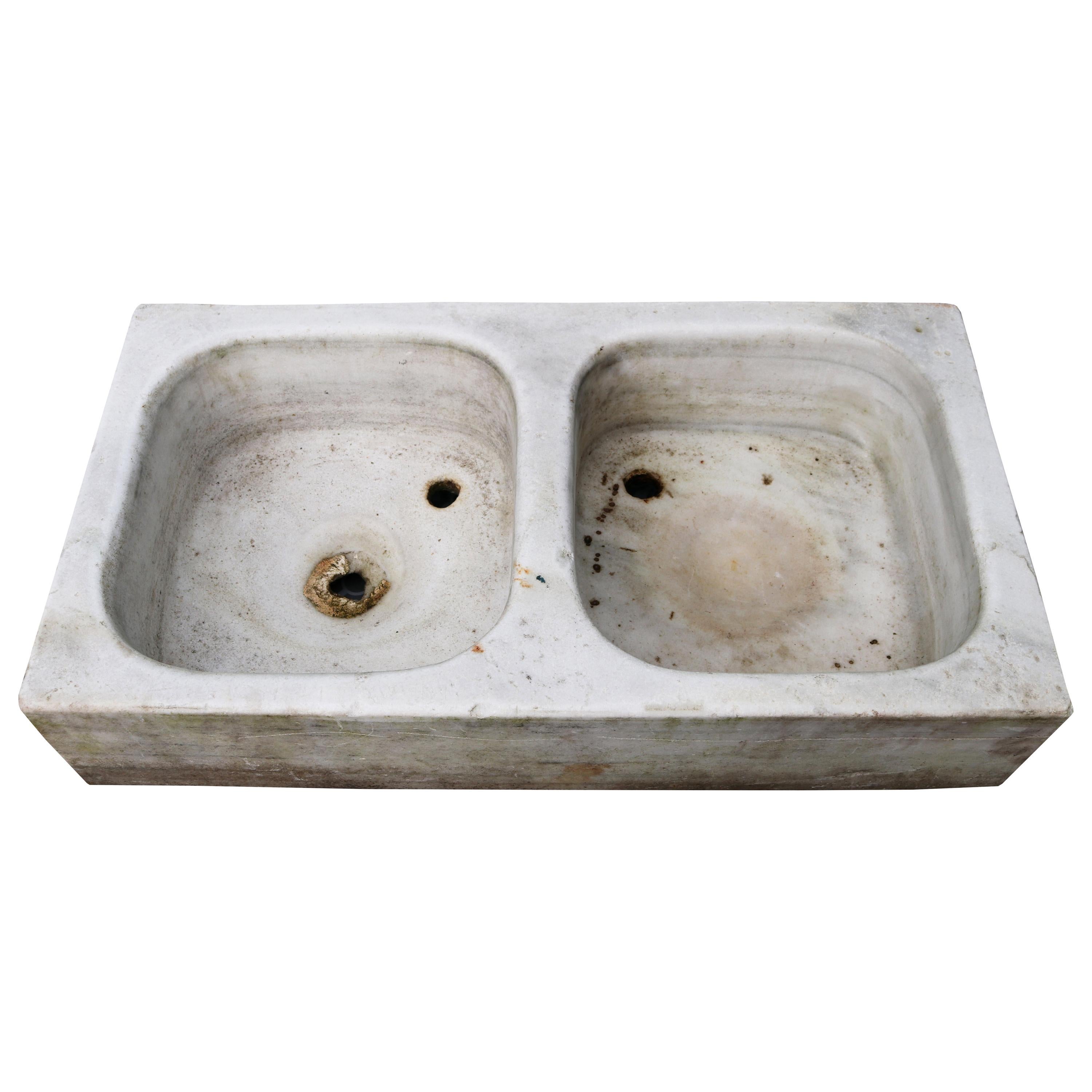 Reclaimed Italian Carrara Marble Sink or Basin