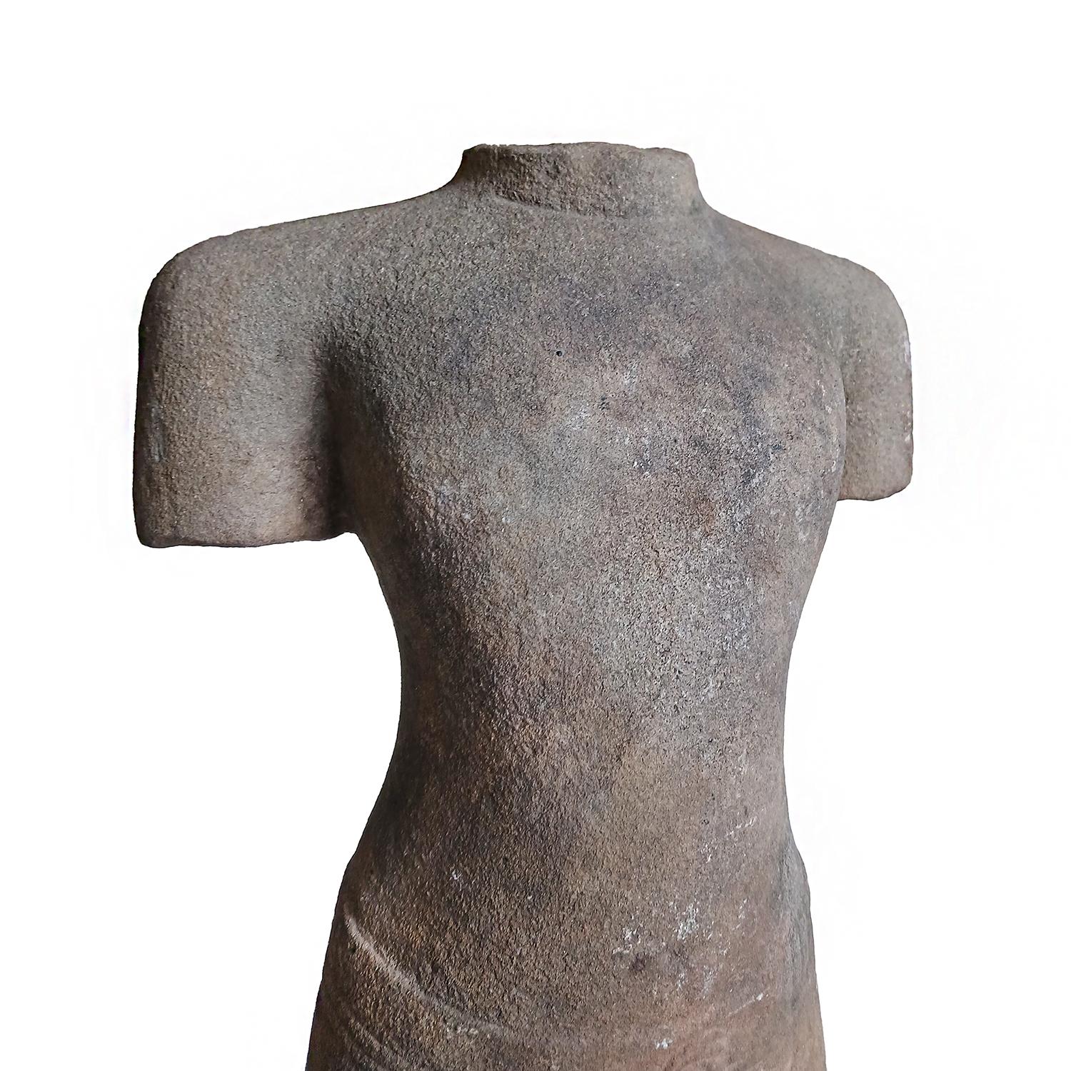 Reclaimed Khmer Torso, Early 20th Century For Sale 4