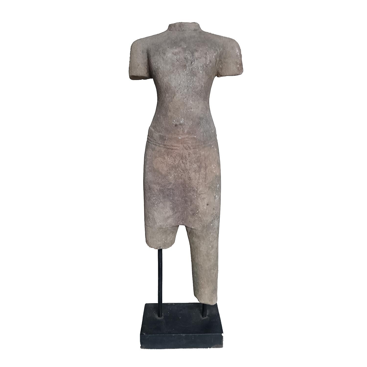 Reclaimed Khmer Torso, Early 20th Century For Sale 6