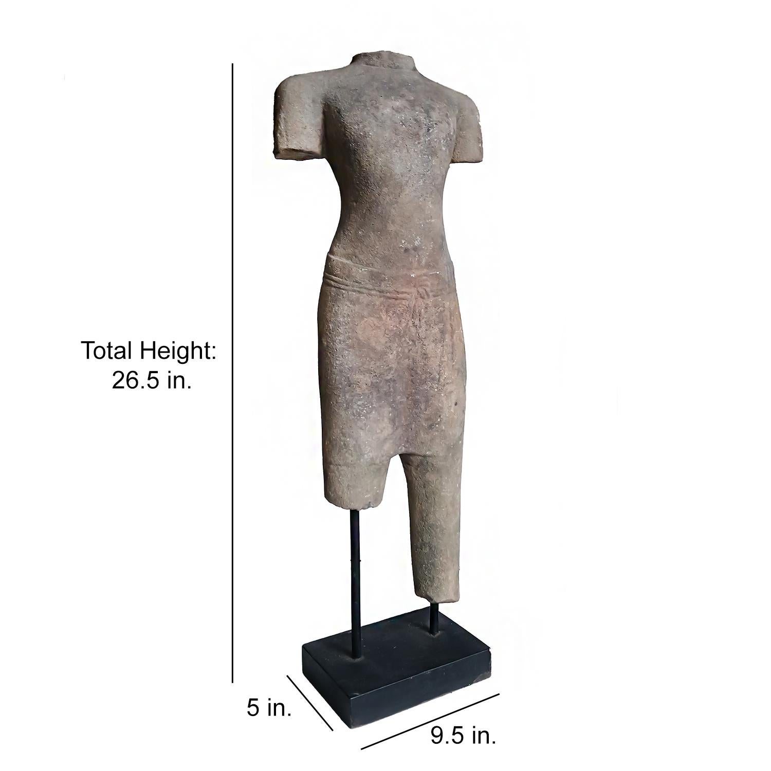 Reclaimed Khmer Torso, Early 20th Century For Sale 8