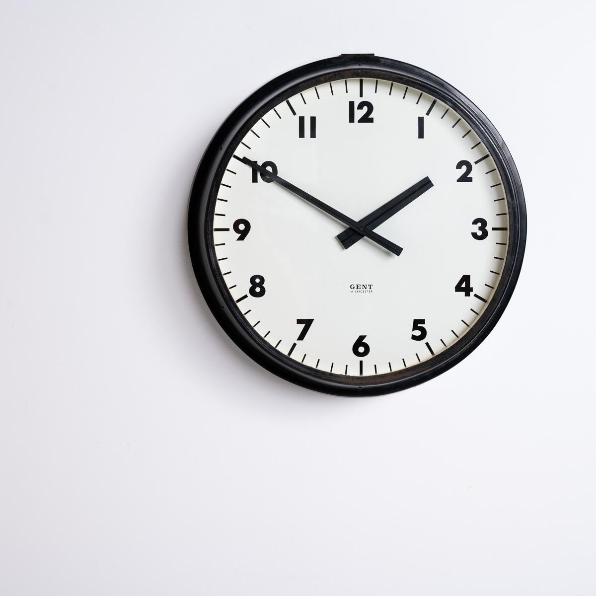 Reclaimed Large 18inch Diameter Industrial Slave Clock by Gent of Leicester For Sale 4
