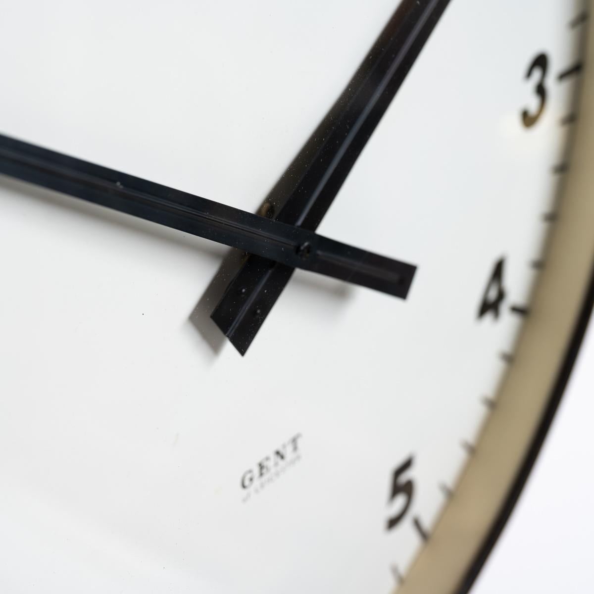 Steel Reclaimed Large 18inch Diameter Industrial Slave Clock by Gent of Leicester For Sale