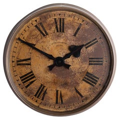 Vintage Reclaimed Large Brass Factory Clock by Synchronome