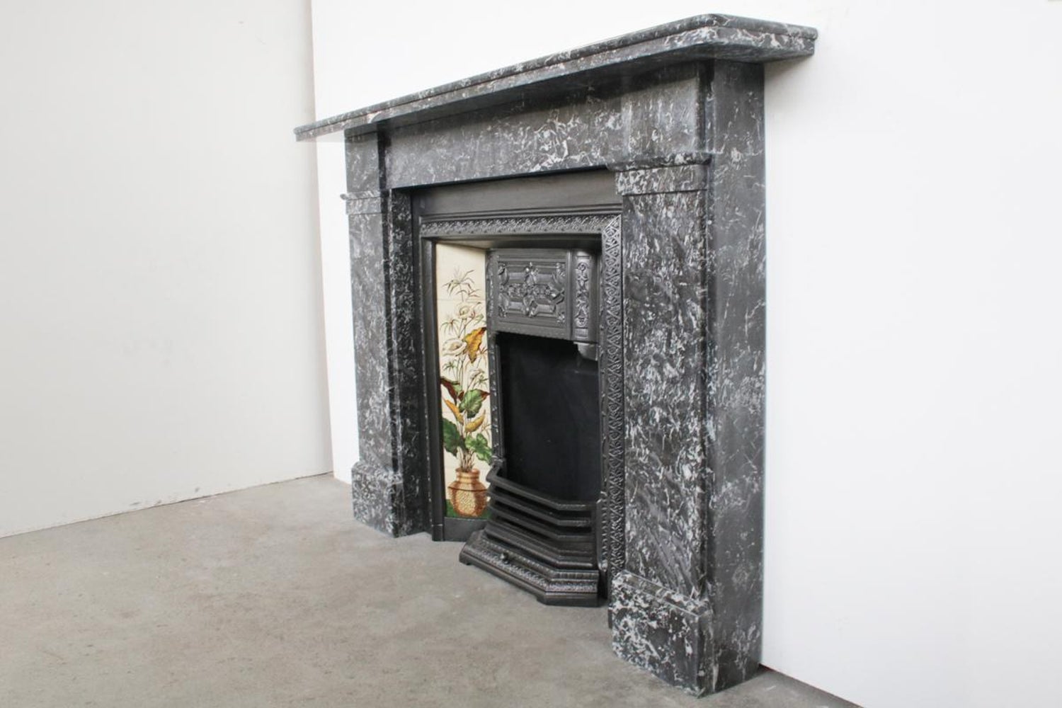 Reclaimed Late Victorian St Anne Marble Fireplace Surround For